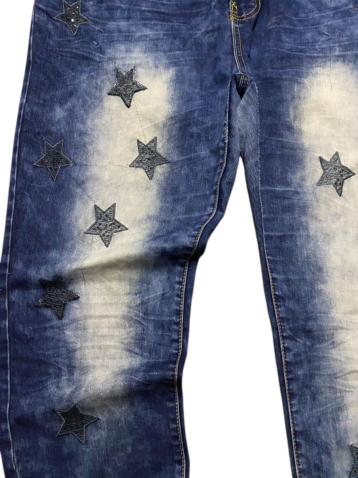 Japanese Brand Y2K Star Patch Harajuku Streetwear Style Bold bleached wash Size US 36 / EU 52 - 9 Thumbnail