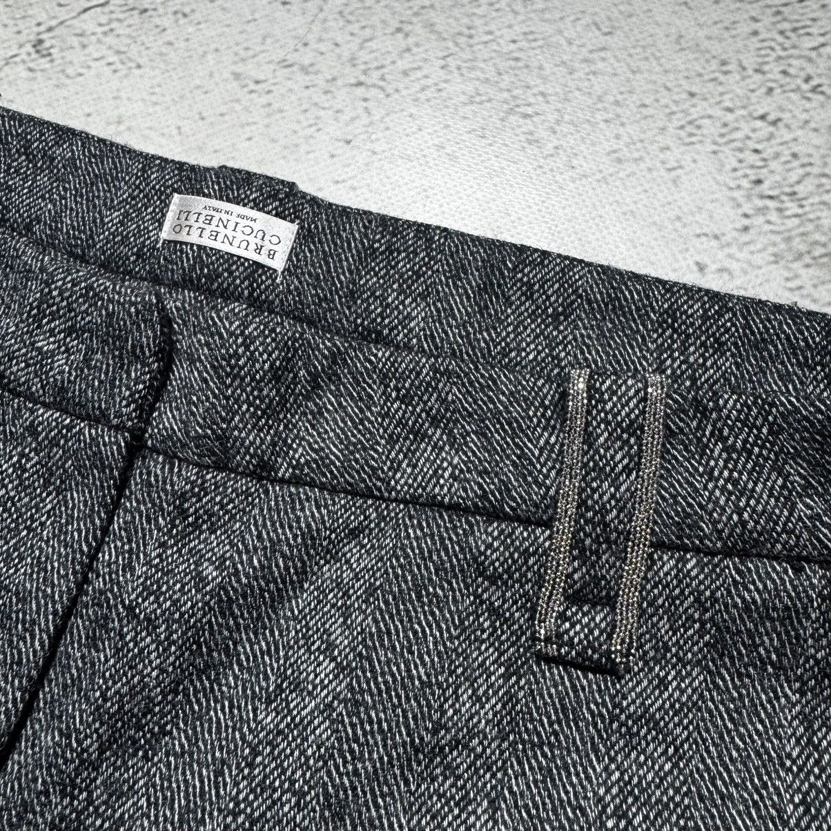 Brunello Cucinelli brunello cucinelli wool pants with signature silver inset Size 27" / US 4 / IT 40 - 7 Thumbnail
