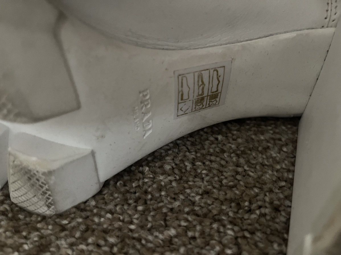 Prada Vintage PRADA white biker boot heels Size US 8.5 / IT 38.5 - 5 Thumbnail