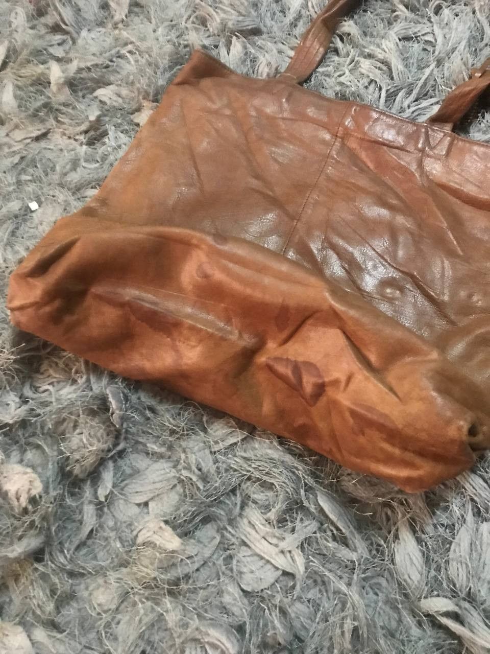 Japanese Brand × Leather Vintage ITAGAKI HOKKAIDO Patina Leather Tote Shoulder Bag Size ONE SIZE - 5 Thumbnail