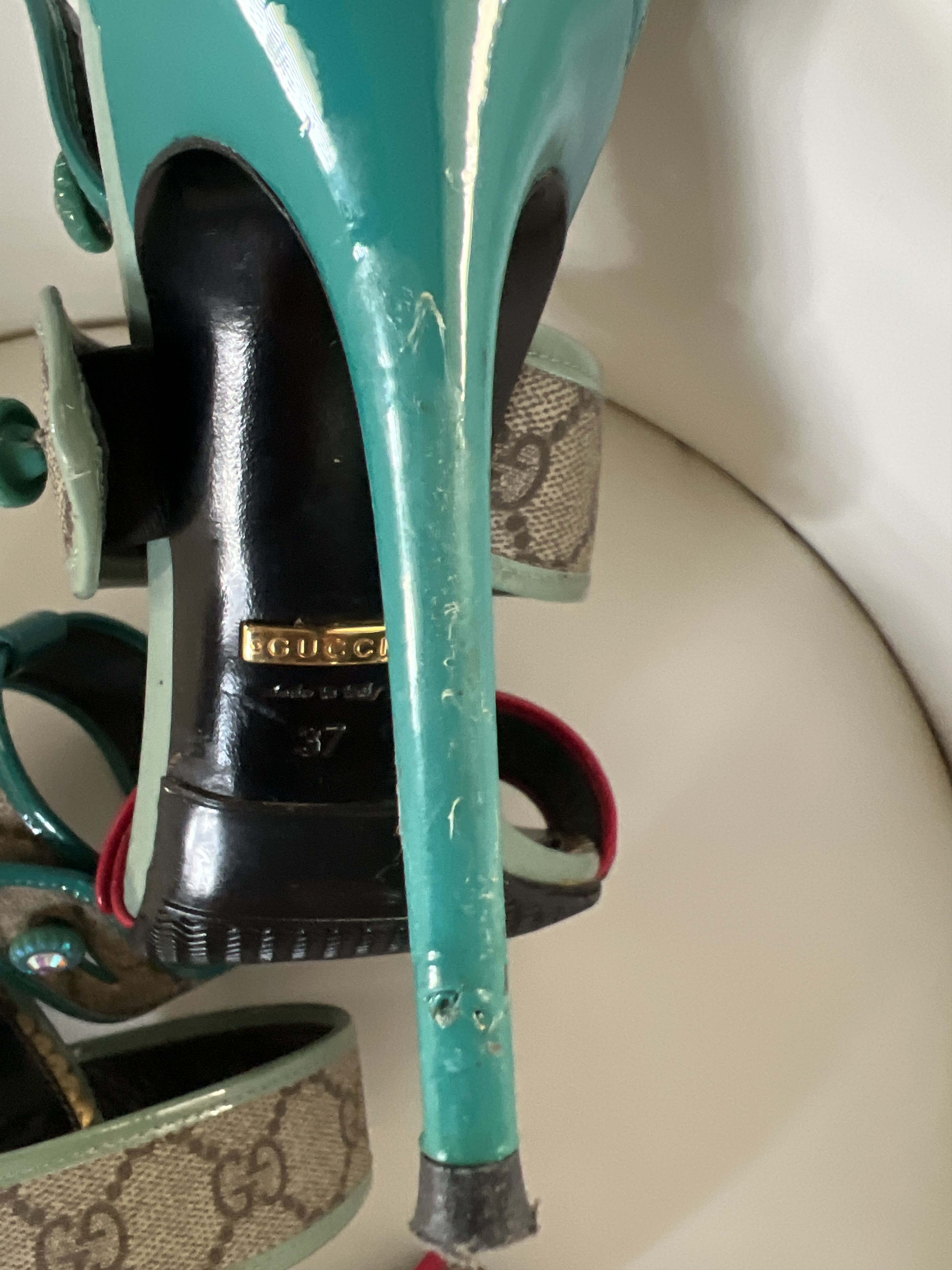 Gucci Gucci Monogram Sandals Size US 7 / IT 37 - 8 Thumbnail