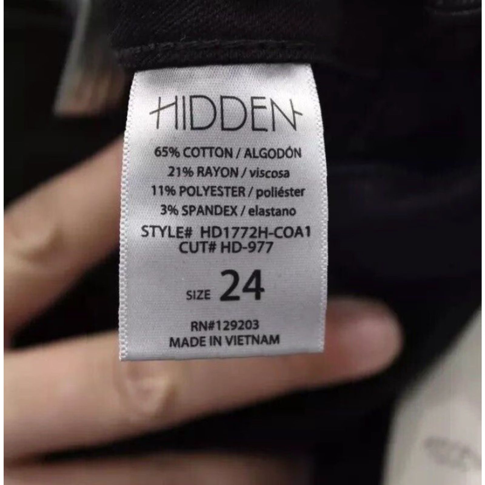 Vintage Hidden Jeans Taylor High-Rise Black Textured Skinny Pants Size 24 Womens NWT Size 42" / US 20 - 4 Thumbnail