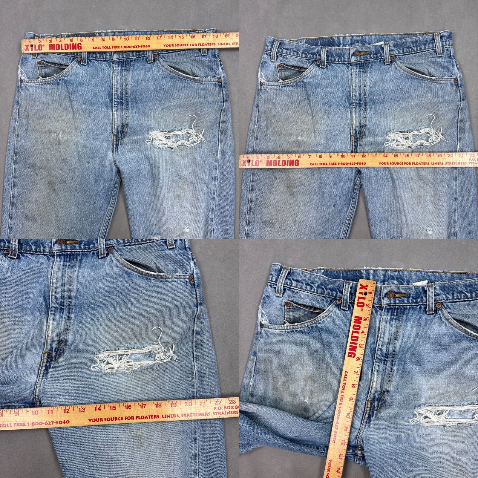 Levi's VINTAGE Levi's Jeans Mens 36x34 Blue 90s Orange Tab Thrashed 505 Work Denim Jeans Mens 90s Theme: 90s Size US 38 / EU 54 - 9 Thumbnail