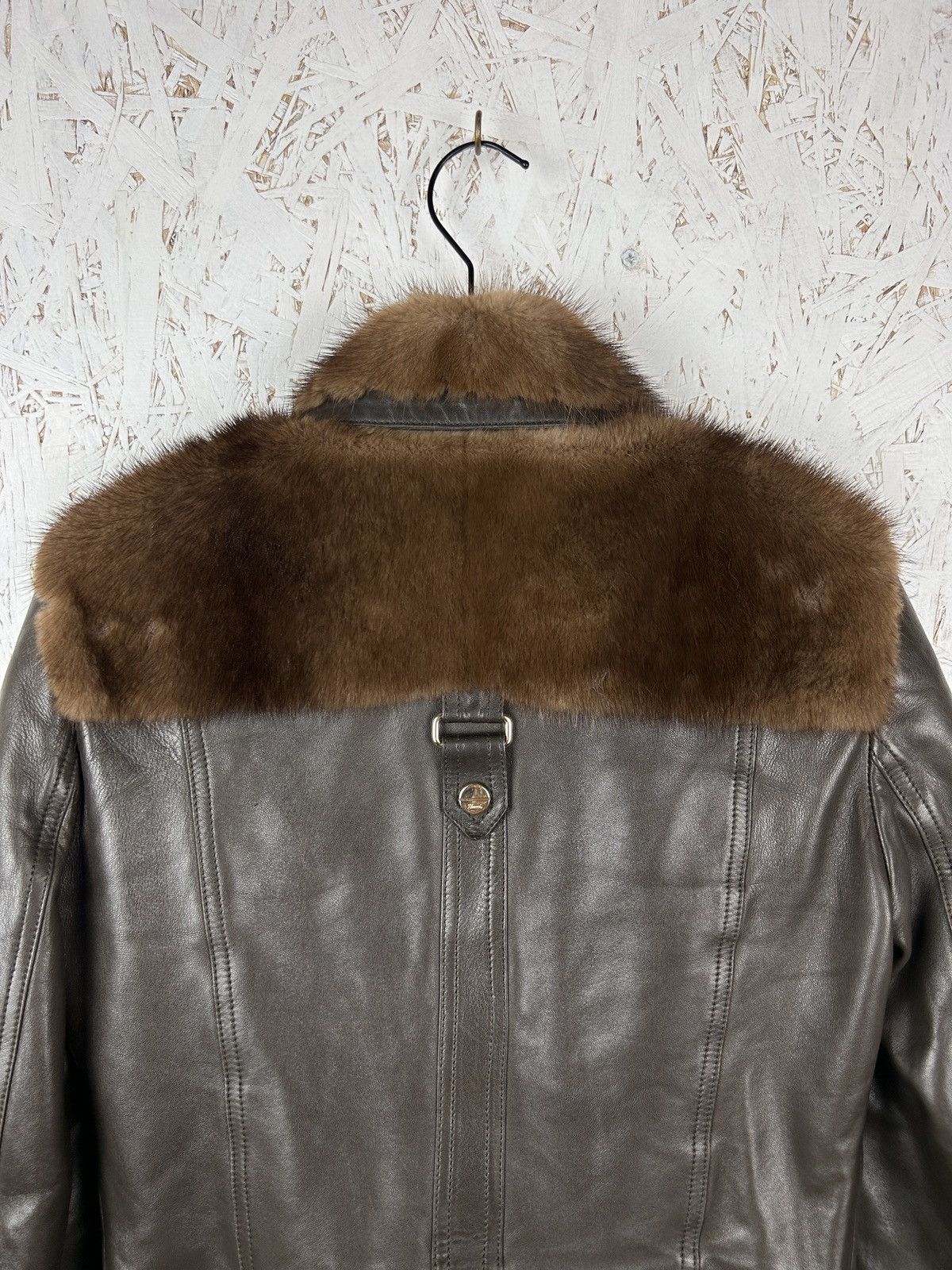 Gucci Gucci Tom Ford Brown Leather/Fur GG Leather Belt Jacket 40 Size S / US 4 / IT 40 - 9 Thumbnail