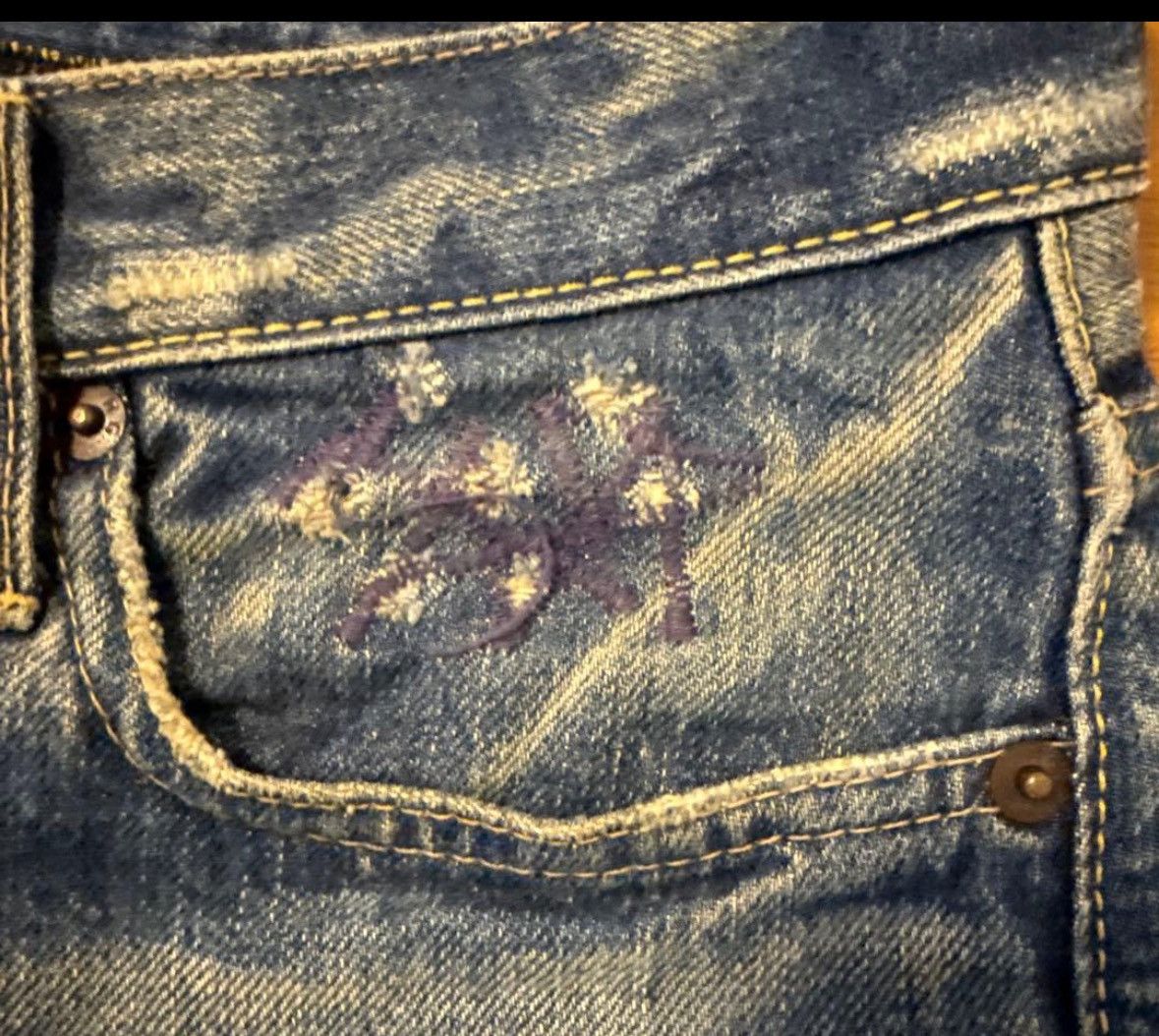 Hysteric Glamour Komado Patchwork Distressed Studded Denim Jeans Size US 30 / EU 46 - 8 Thumbnail