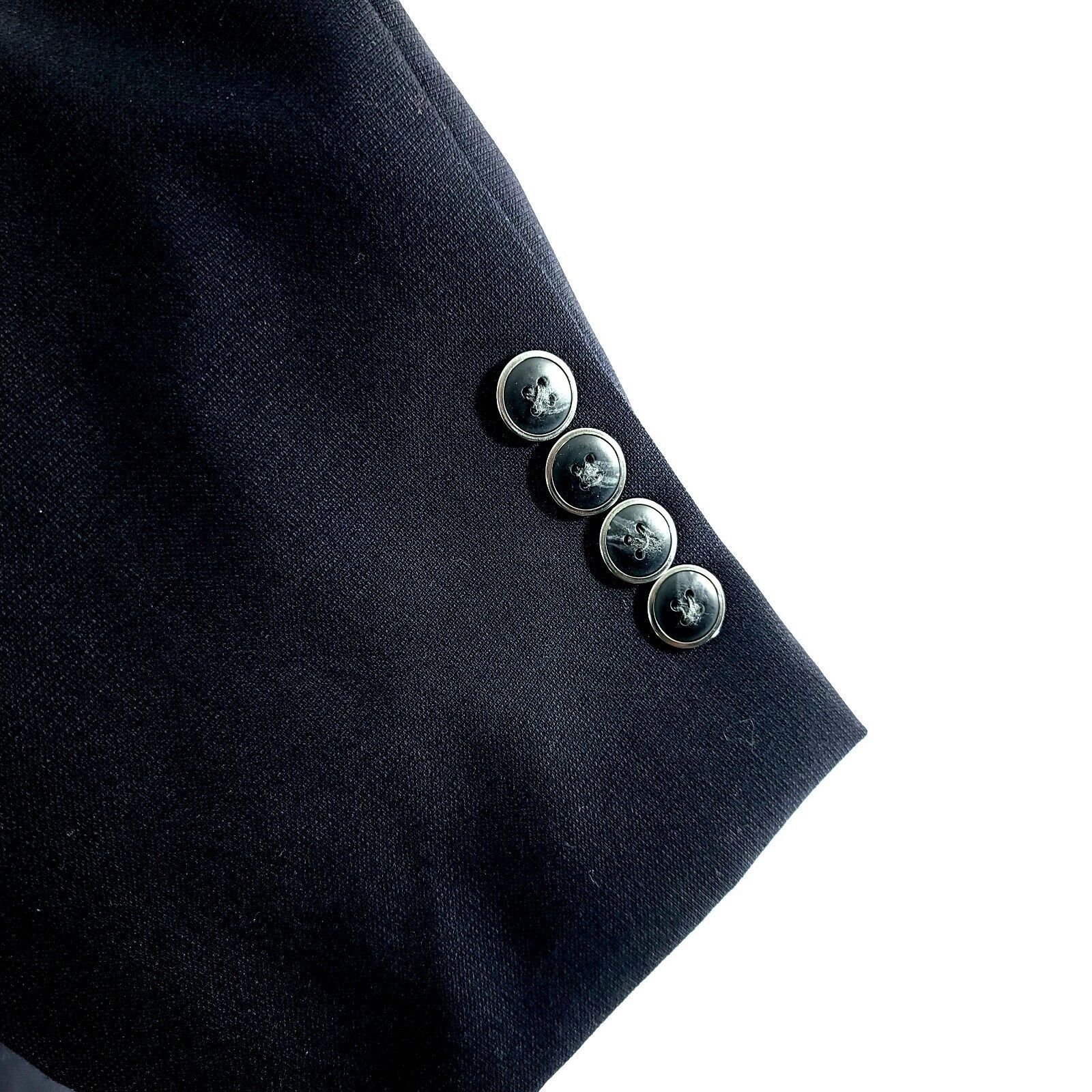 Pronto Uomo Pronto Uomo Est 1971 Wool Polyester 2 Button Blue Blazer 40S Size 40S - 3 Thumbnail