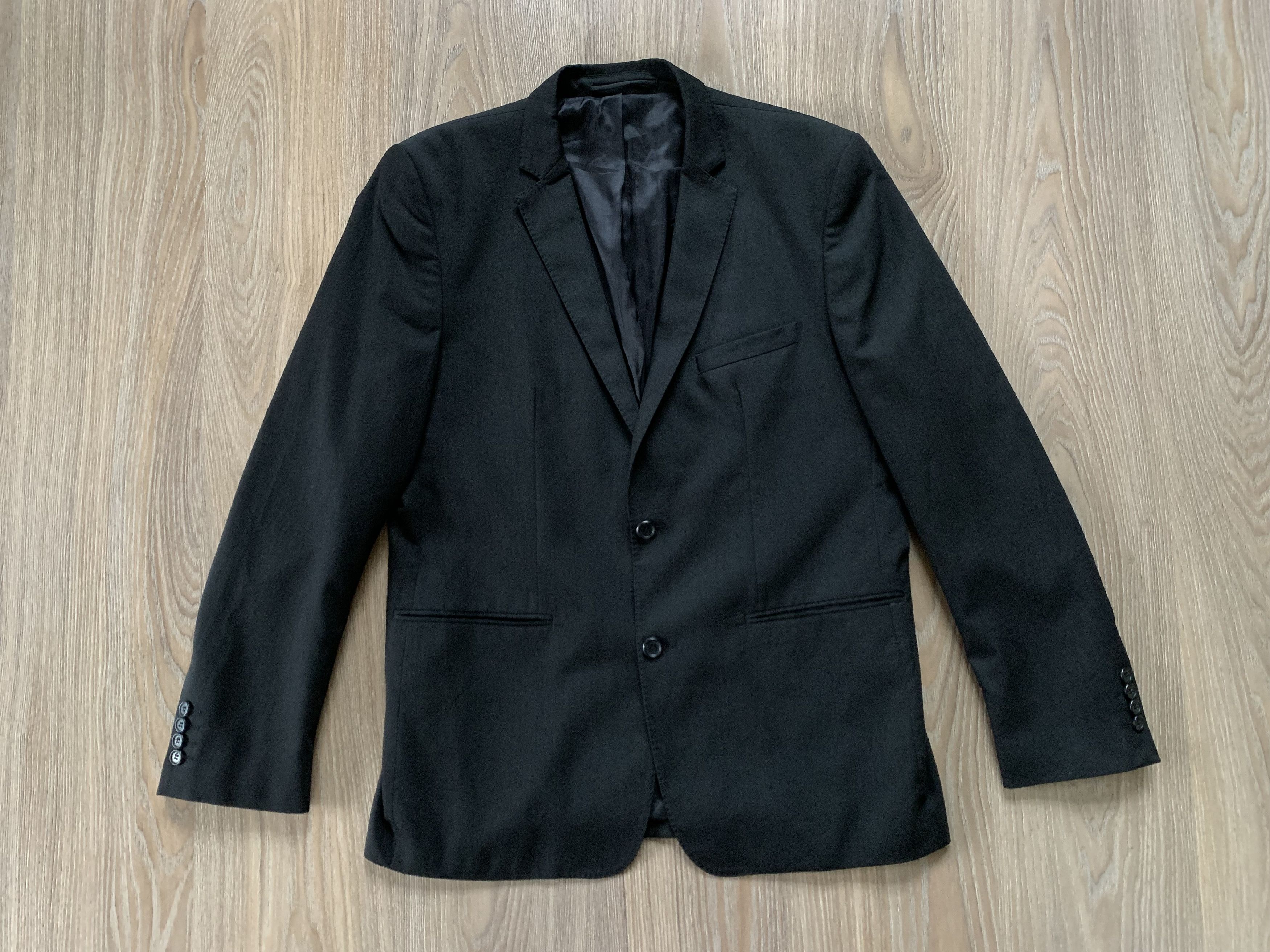 Zara Zara Man Basic Black Blazer Jacket Size 44R - 2 Thumbnail
