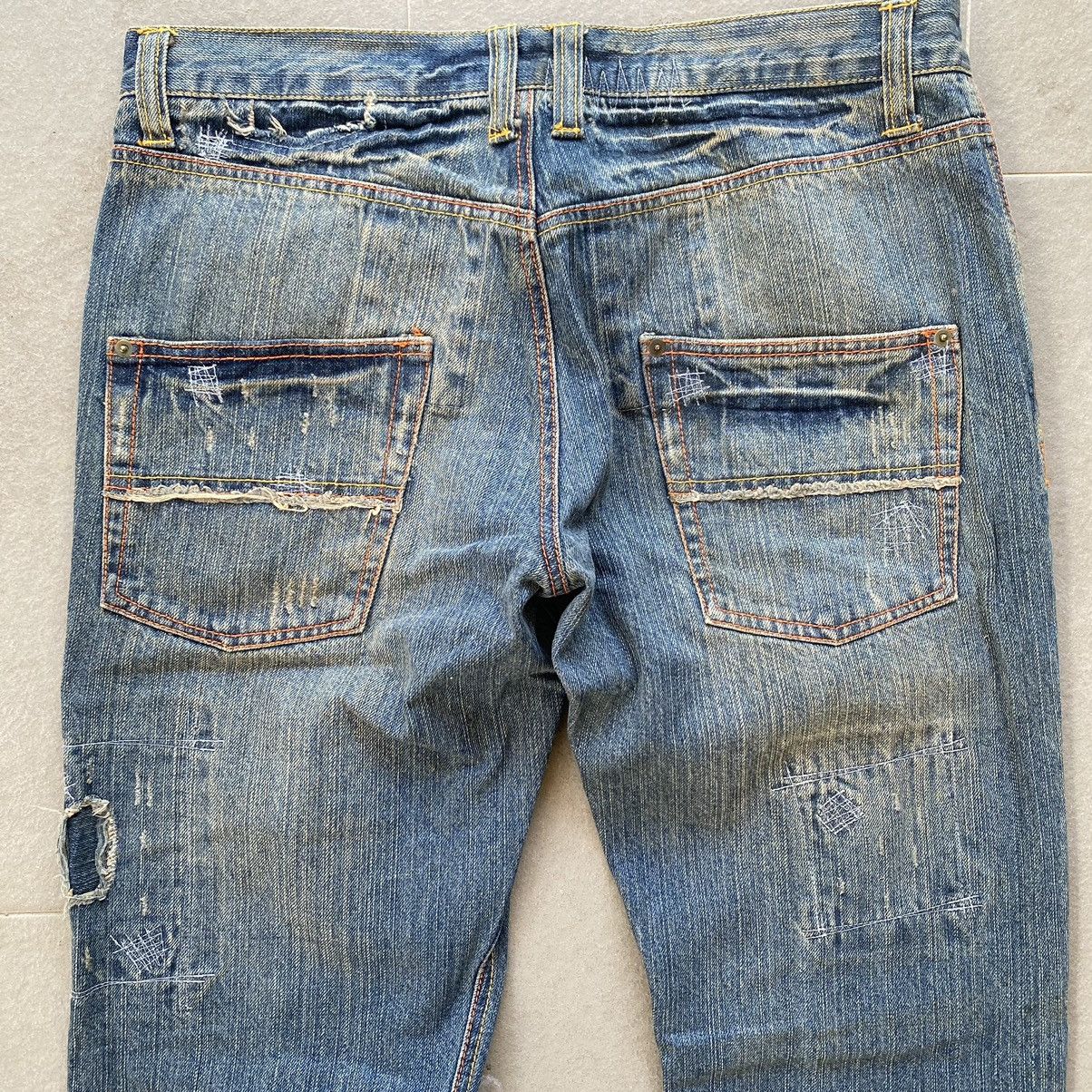 Japanese Brand Distressed denim straight leg Size US 34 / EU 50 - 12 Thumbnail