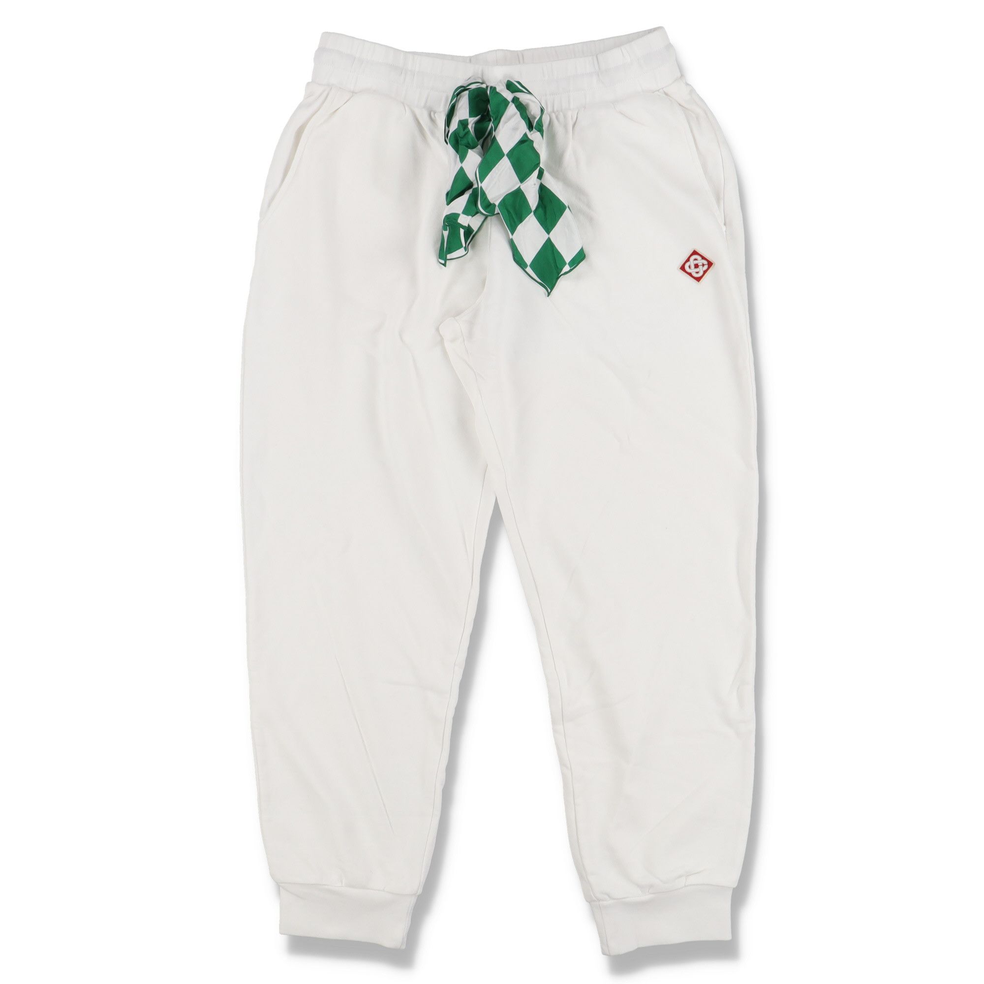 Casablanca White Embroidered Logo Silk Scarf Sweatpants Size 36" / US 14 / IT 50 - 4 Thumbnail