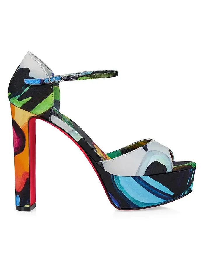 Christian Louboutin os11x0326 Sandaloo 130mm Crepe Satin Platform Sandals Size US 9.5 / IT 39.5 - 1 Thumbnail