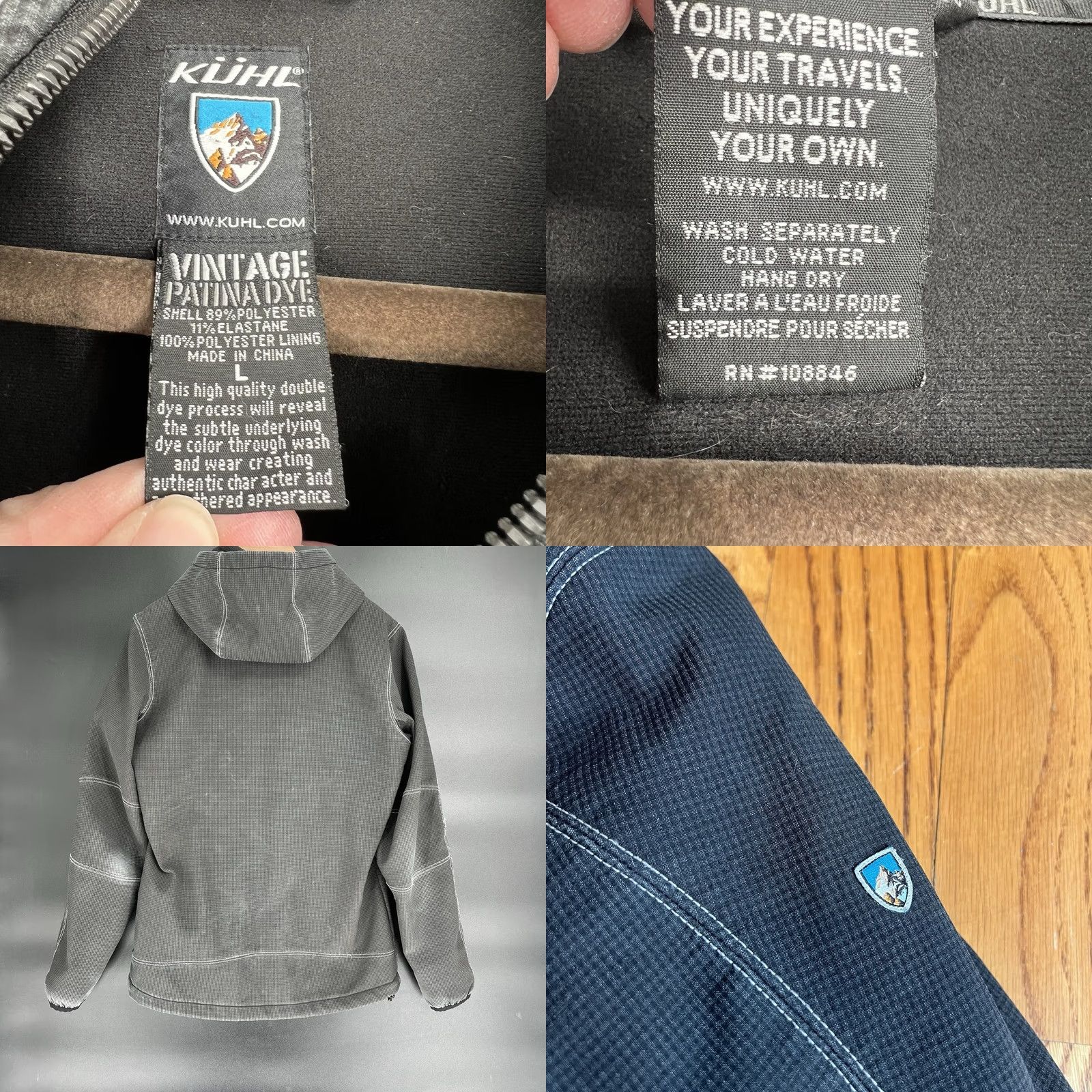 Vintage VINTAGE KUHL Relik Hoody Jacket Men’s L Black Patina Dye Full Zip Bomber Hooded Regular Zip Casual Outdoor USA Mens Size US L / EU 52-54 / 3 - 8 Thumbnail
