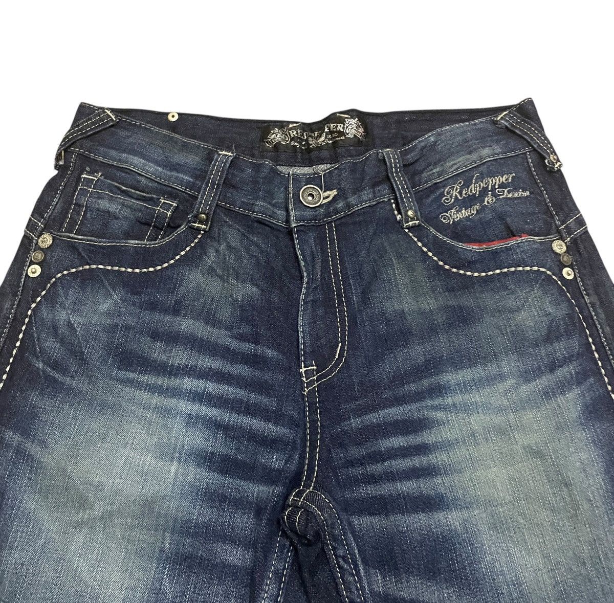 Japanese Brand Rare Vintage Japanese Brand Red Pepper Flared Jeans 1990s Size US 32 / EU 48 - 3 Thumbnail