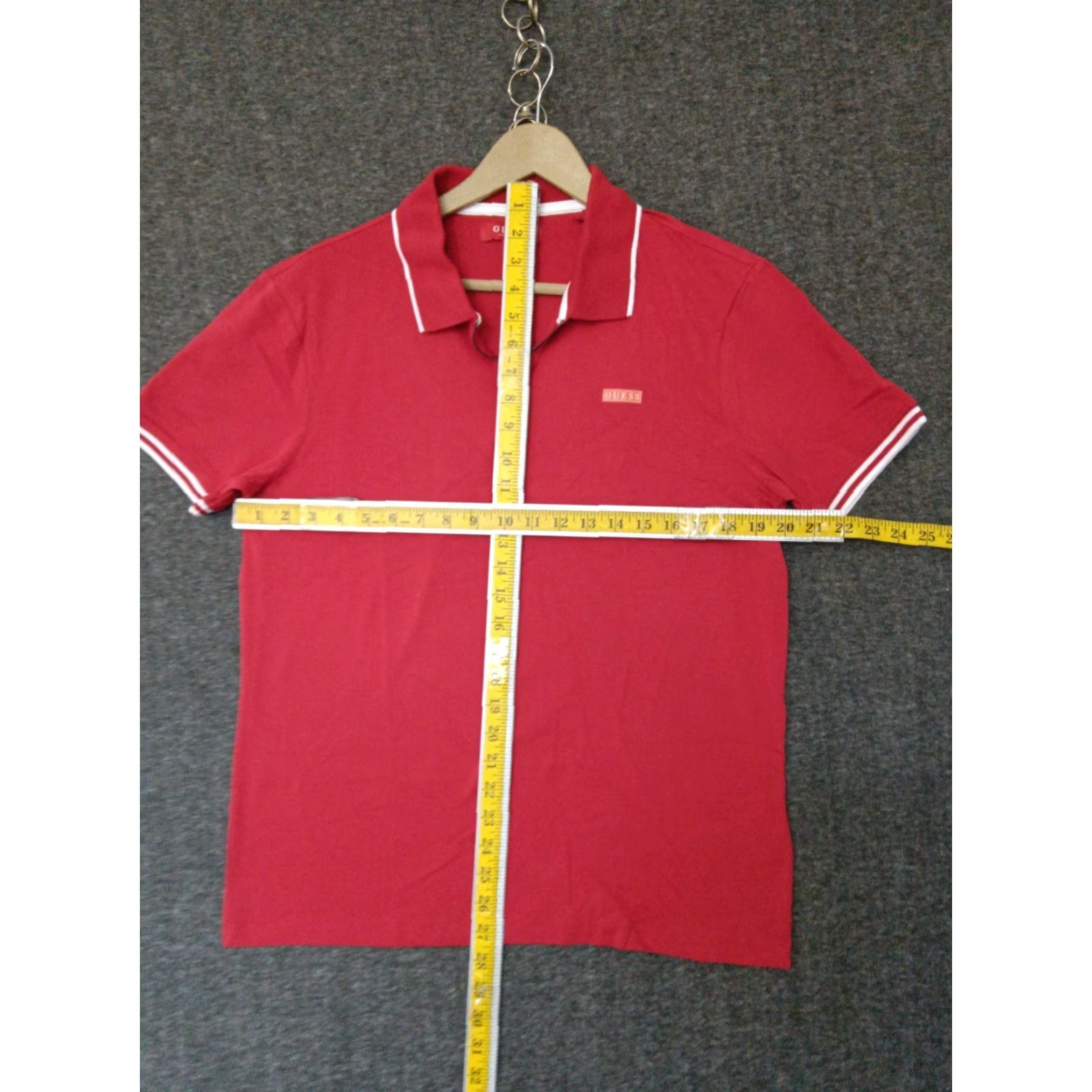 Guess GUESS Short Sleeve Mens Red Polo Collared 1/4 Zip T-Shirt Size S Size US S / EU 44-46 / 1 - 4 Thumbnail