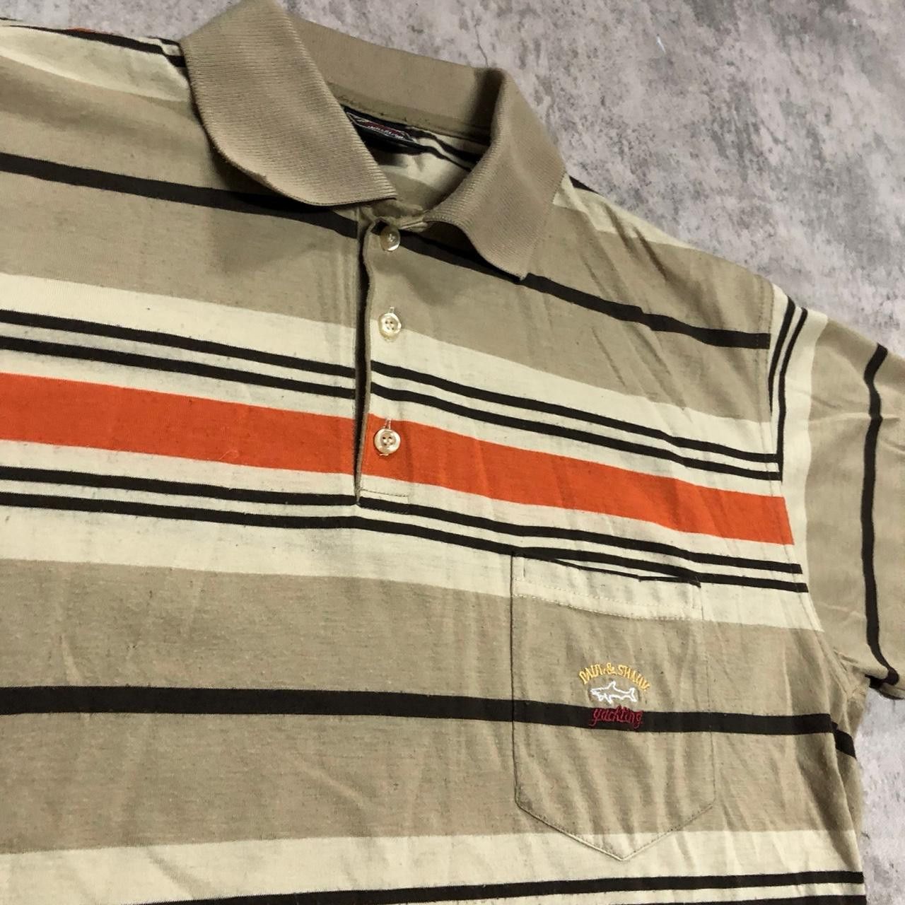 Paul & Shark Paul & Shark cream and orange striped polo shirt #retro Size US XL / EU 56 / 4 - 2 Thumbnail