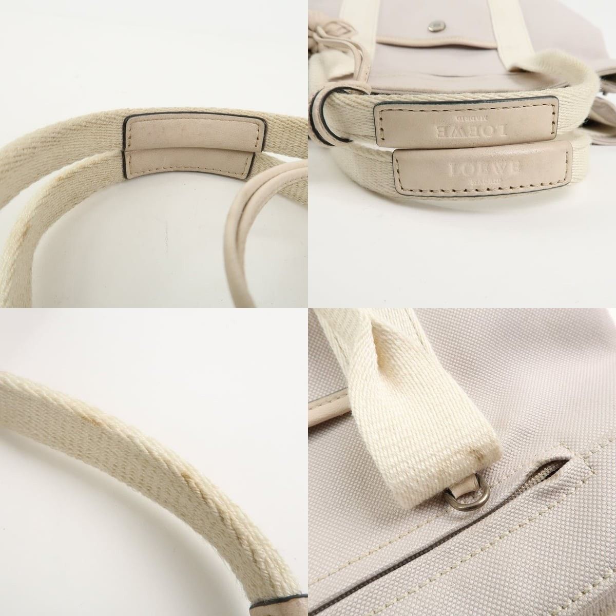 Loewe Loewe Anagram Logo Canvas Shoulder Bag Gray Size ONE SIZE - 4 Thumbnail