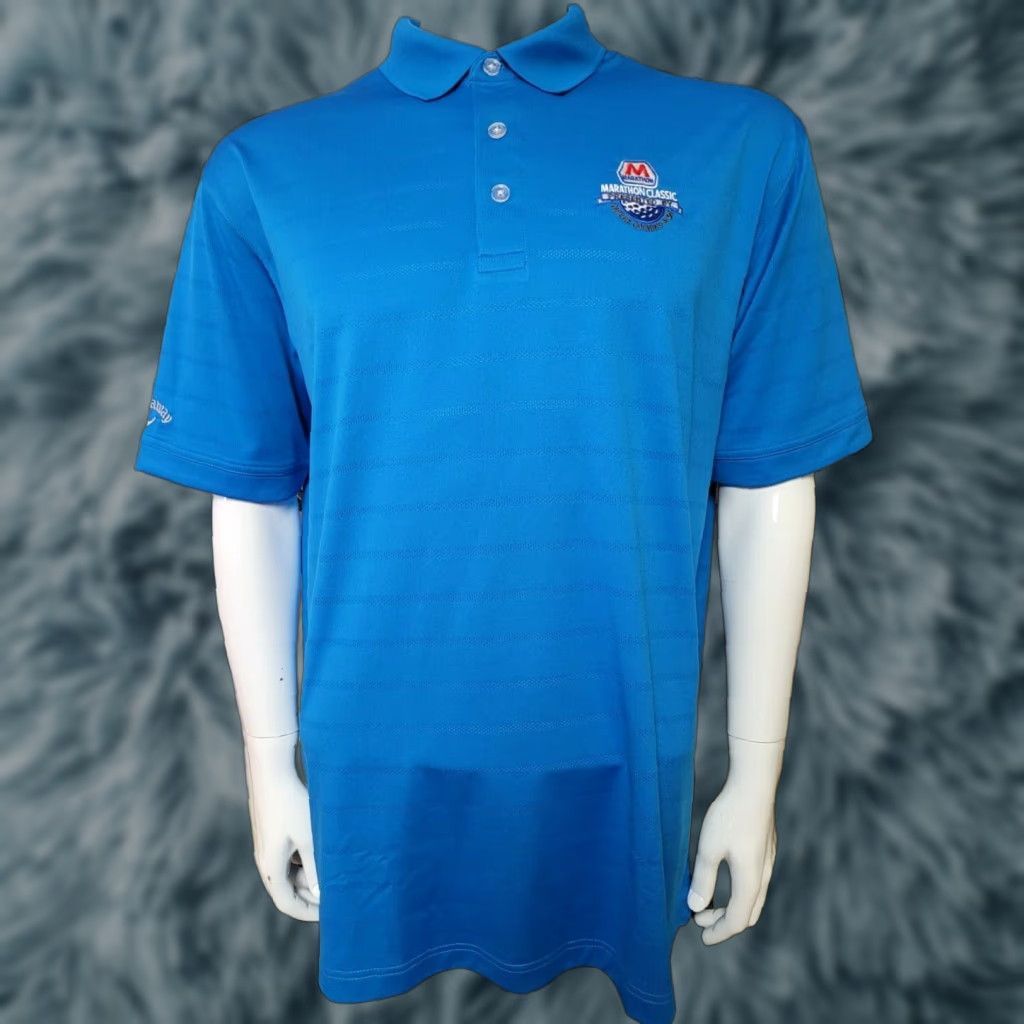 Callaway Callaway Polo Shirt Marathon Classic Golf Tournament Toledo OH Large Blue Moisture Wicking 100% Polyester L Mens Polo Size US L / EU 52-54 / 3 - 1 Thumbnail