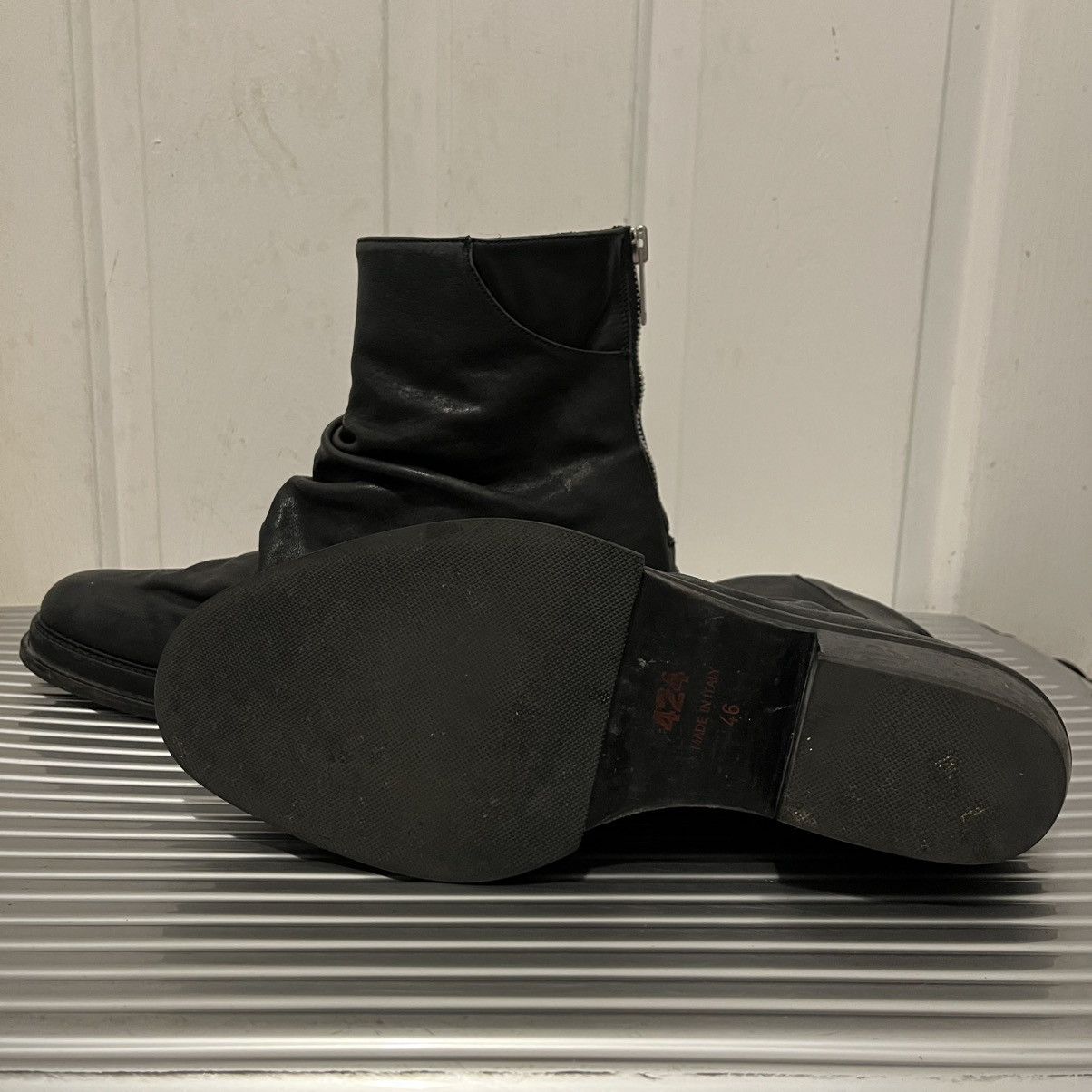 424 424 LEATHER MARATHON COWBOY BOOTS 46 US 12 MAINLINE $1225 Size US 12 / EU 45 - 4 Thumbnail