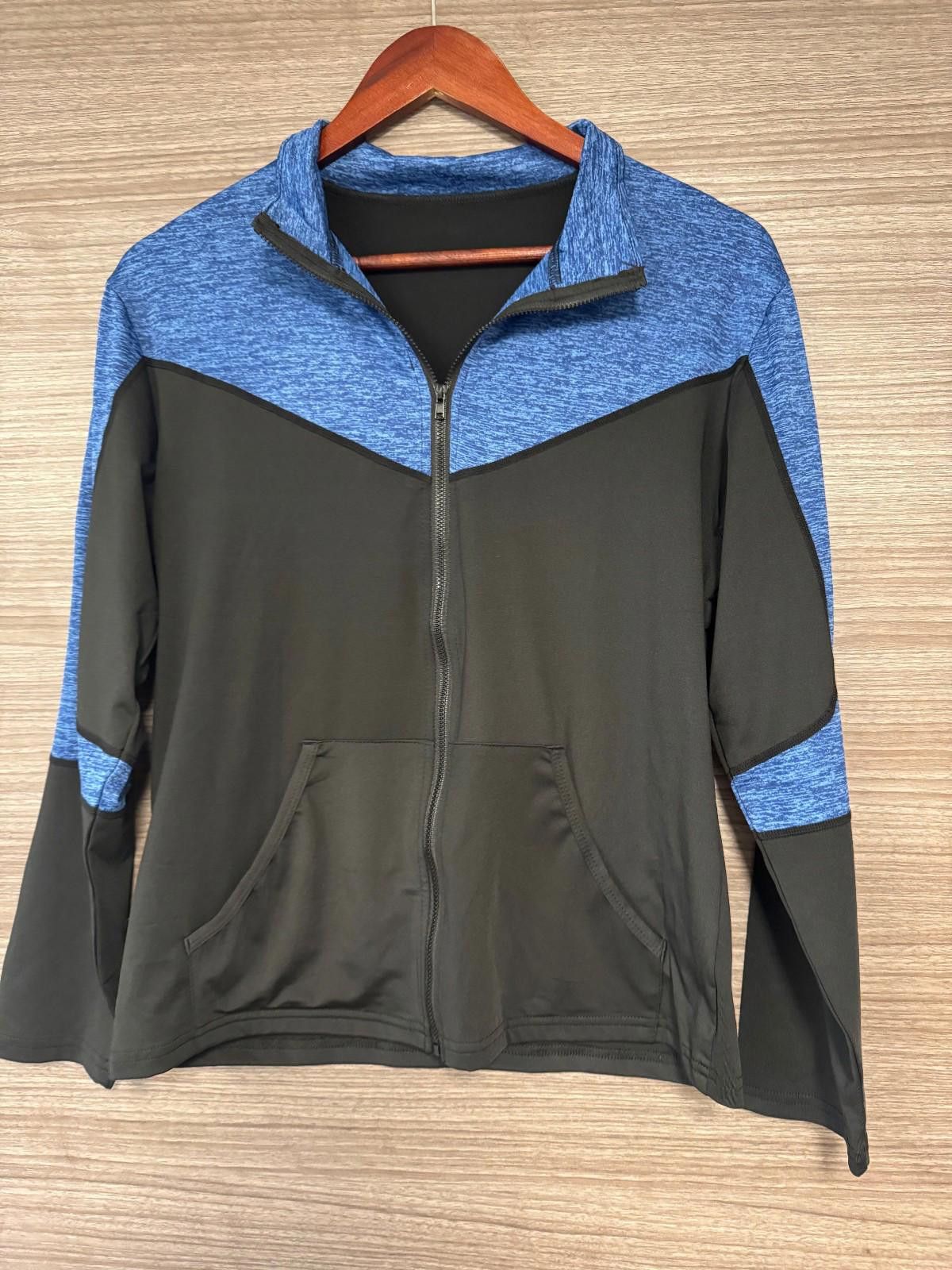 The Unbranded Brand Women’s 3 Pc Athletic Set Jacket T-Shirt Shorts Blue Black M Size M / US 6-8 / IT 42-44 - 2 Thumbnail