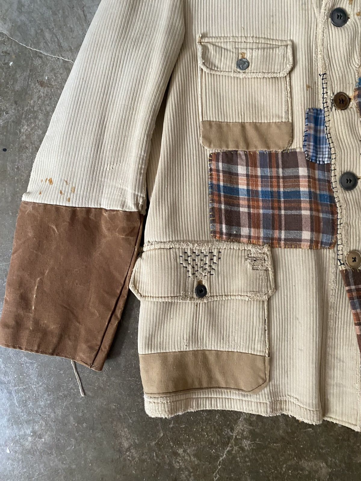 Vintage Vintage 1950s French Hunting Jacket Remake Patchwork Kapital Size US M / EU 48-50 / 2 - 3 Thumbnail