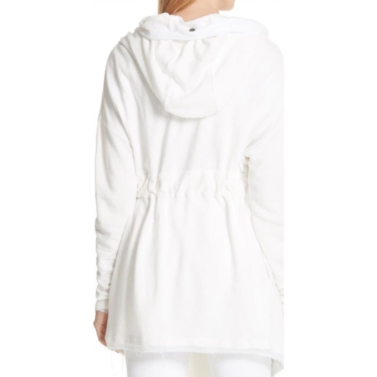 Free People Free People Ivory French Terry Relaxed Hooded Wrap Cardigan Size XS / US 0-2 / IT 36-38 - 18 Thumbnail