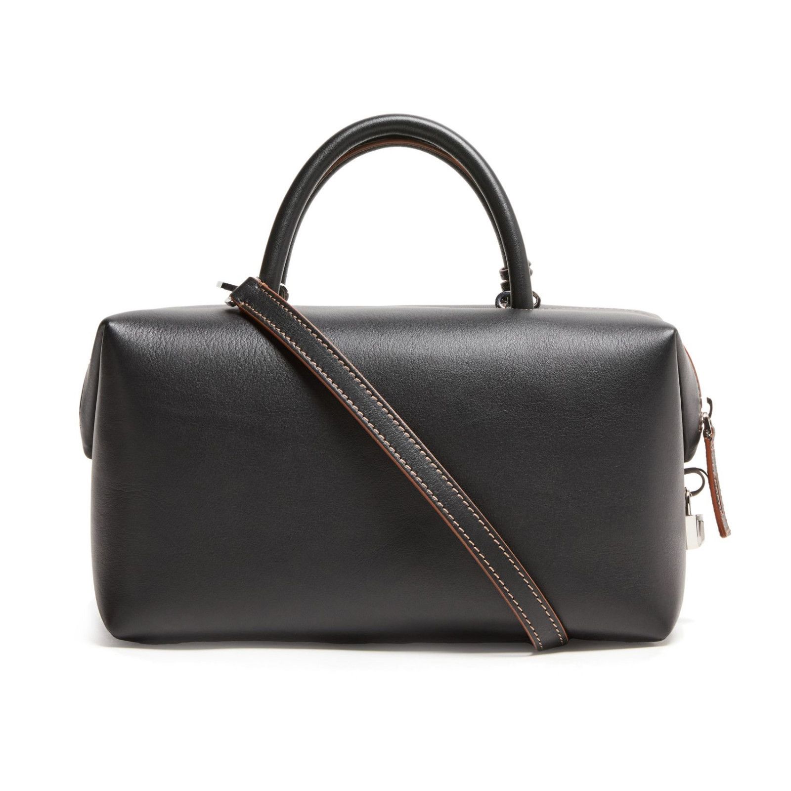 MAX MARA Holdall Medium Black Leather Top Handle Bag New/Aut