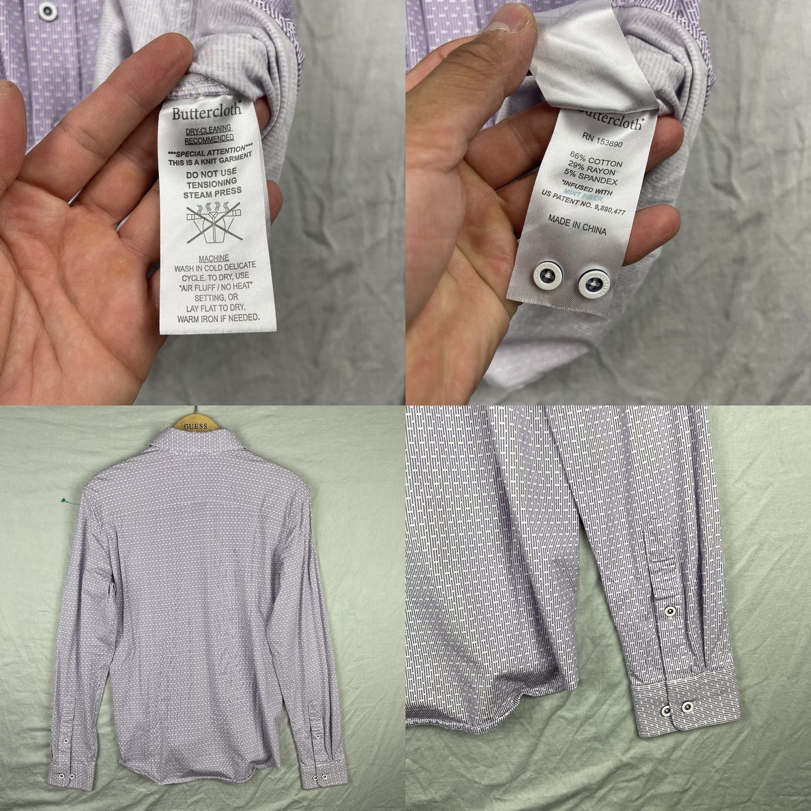 Vintage Buttercloth Shirt Men Small Icy Cotton Button Up Regular Fit Stretch Long Sleeve Size US S / EU 44-46 / 1 - 8 Thumbnail