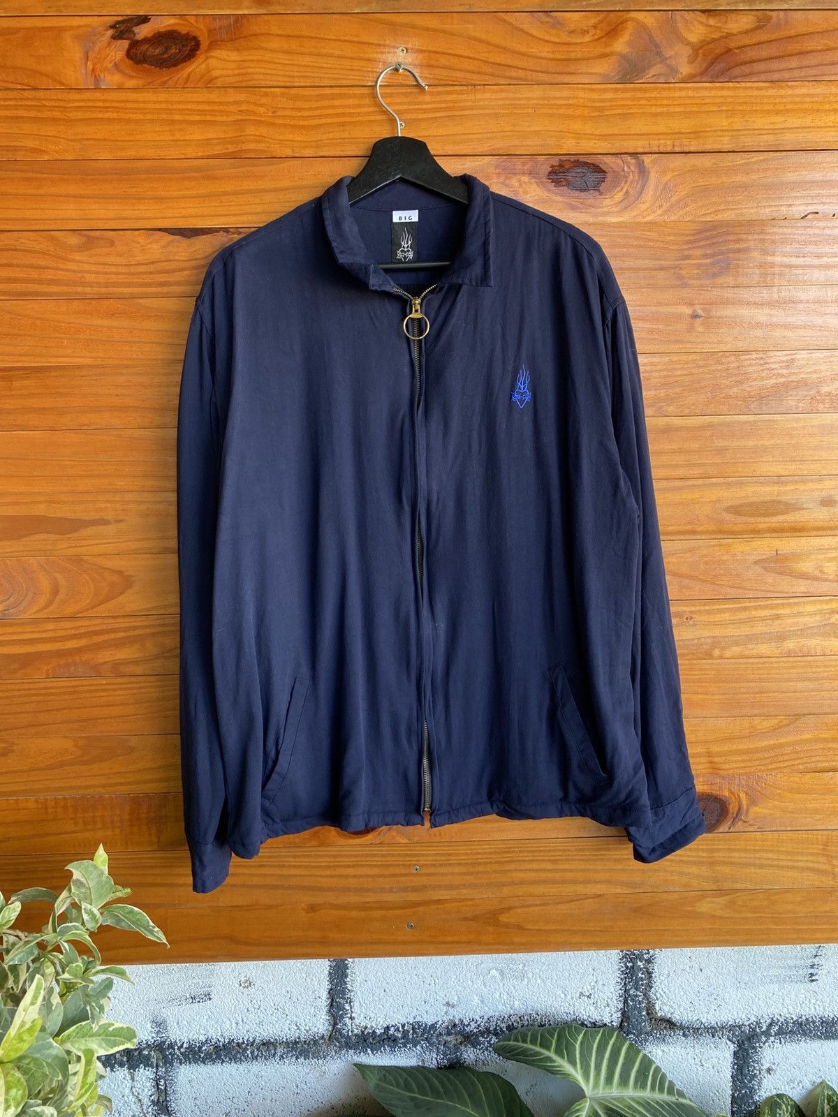Japanese Brand Vintage Navy Zip Jacket Limited Edition | Minimal Size US L / EU 52-54 / 3 - 3 Thumbnail
