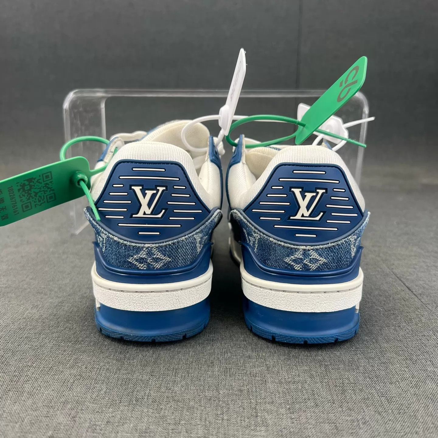 Louis Vuitton LV Trainer White & Blue Denim Size 36 New Size US 5.5 / IT 35.5 - 8 Thumbnail