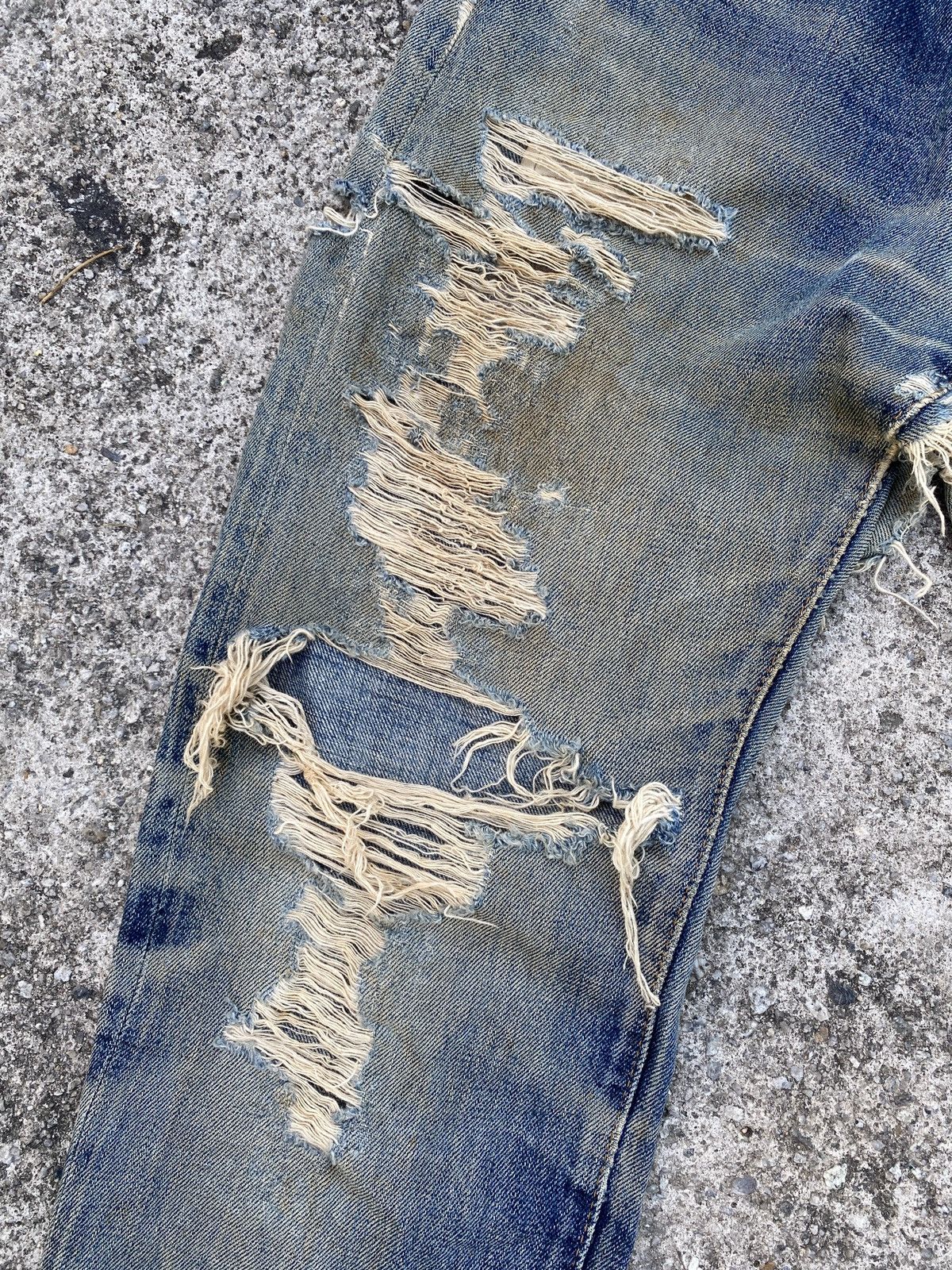 Denime Denime Japan Thrashed Distressed Selvedge Denim Size US 30 / EU 46 - 9 Thumbnail