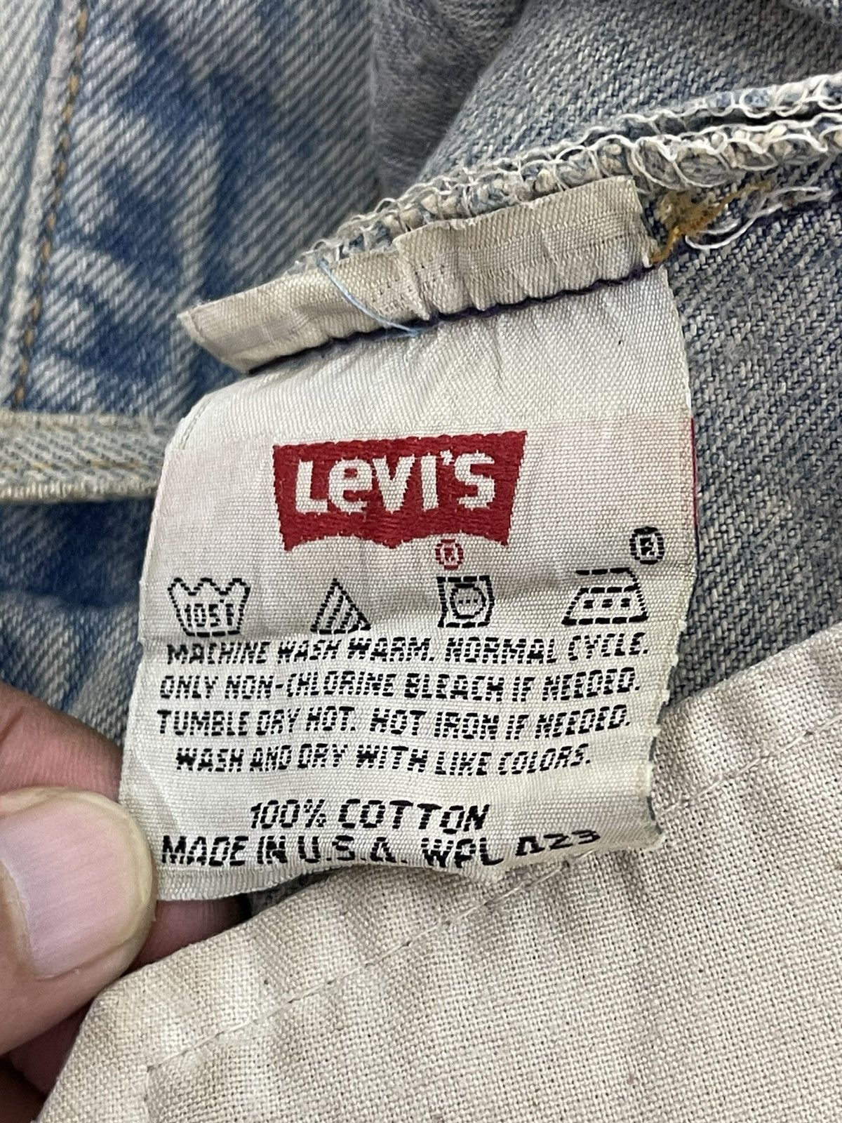 Levi's Vintage Clothing Vtg 1994 Levi’s 501 USA Faded Distress Straight 8🟦8 Size US 31 - 21 Thumbnail