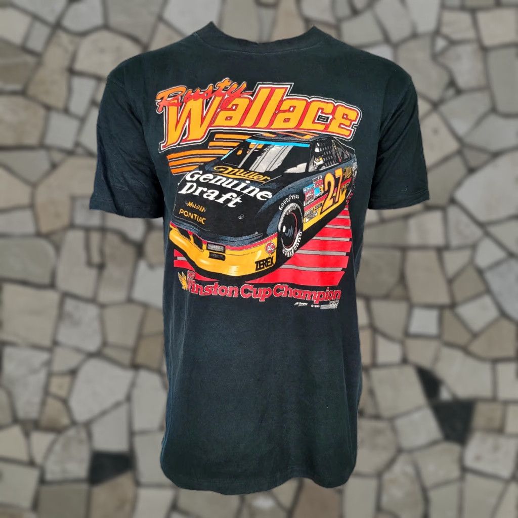 Champion Rusty Wallace Vintage NASCAR T-shirt XL Black Oneita Power-T 100% Cotton Winston Cup Champion Graphic Pre-Owned Mens Size US XL / EU 56 / 4 - 1 Thumbnail