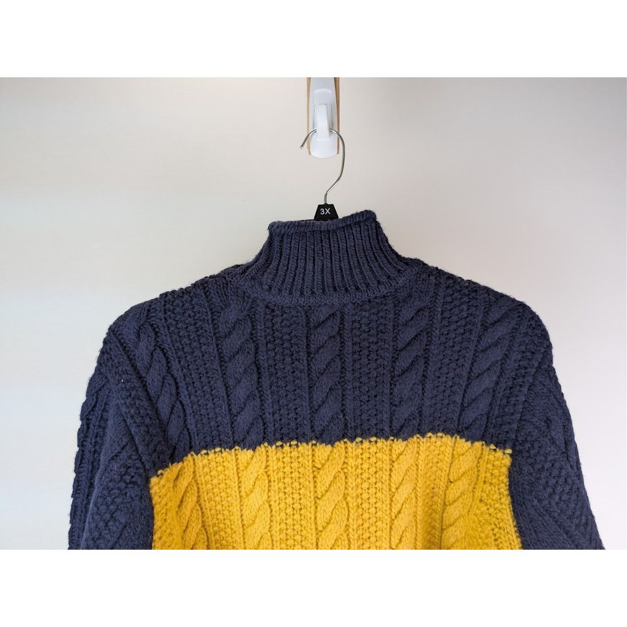 Aime Leon Dore o1rshd1 Aran Cable Mockneck Sweater in Navy Size US M / EU 48-50 / 2 - 11 Thumbnail