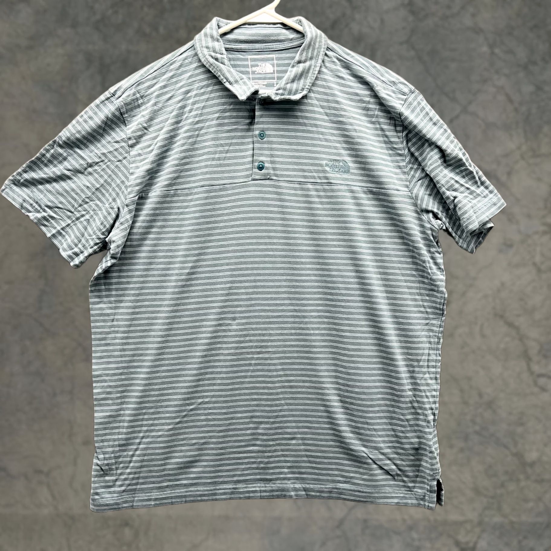 The North Face The North Face Polo Shirt Mens Large Blue Stripes Cotton Outdoors Stretch Camp Size US L / EU 52-54 / 3 - 1 Thumbnail