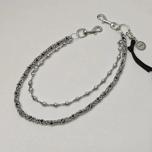 Jean 41Concise Bilayer Clamps Beads Jeans Chain Sheepskin Size ONE SIZE - 1 Thumbnail