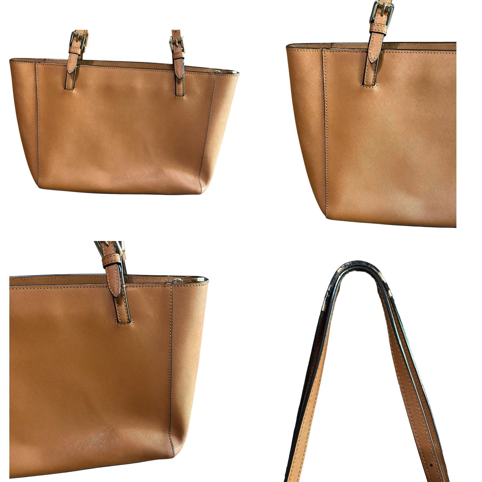 Tory Burch Tory Burch York Brown Leather Double Handles Tote Shoulder Bag Women Purse Read Read damage to handles Read Size ONE SIZE - 9 Thumbnail