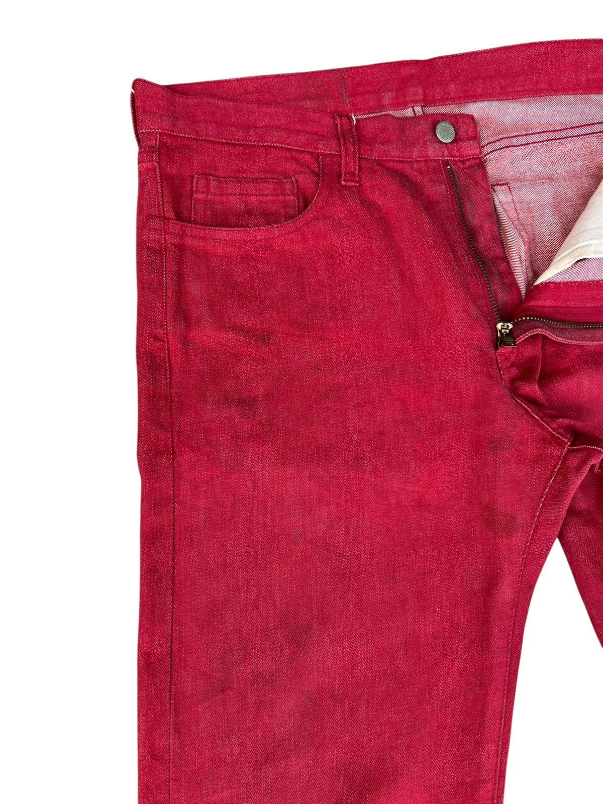 Comme des Garcons Homme Plus × Japanese Brand Dirty Mud Stains Denim Vintage CDGH Japan Red Jeans Size US 32 / EU 48 - 8 Thumbnail