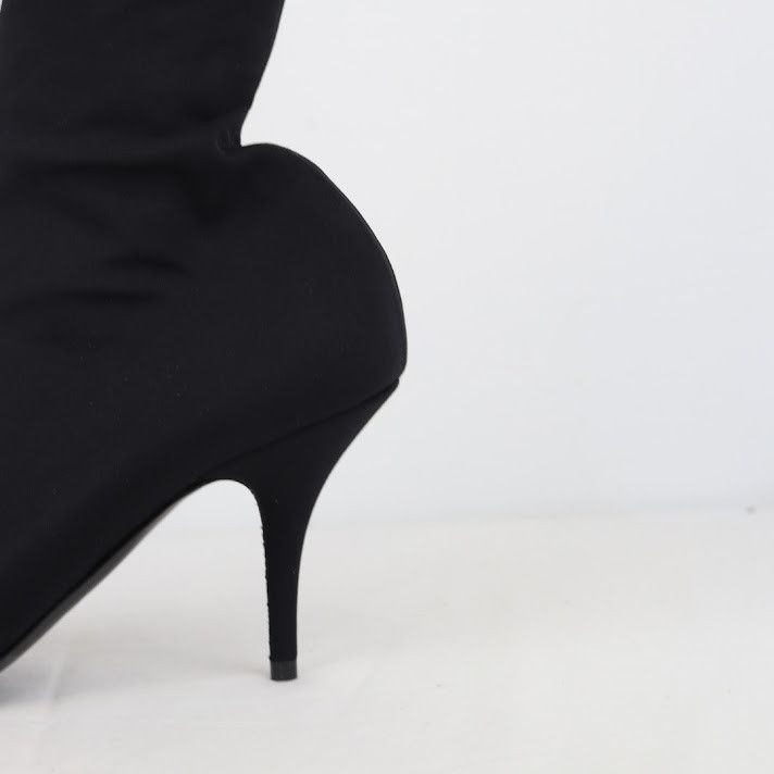 Balenciaga o1rshd1 Tronc.T S.Cuoio Jersey Crepe Boots in Black Size US 11 / IT 41 - 4 Thumbnail