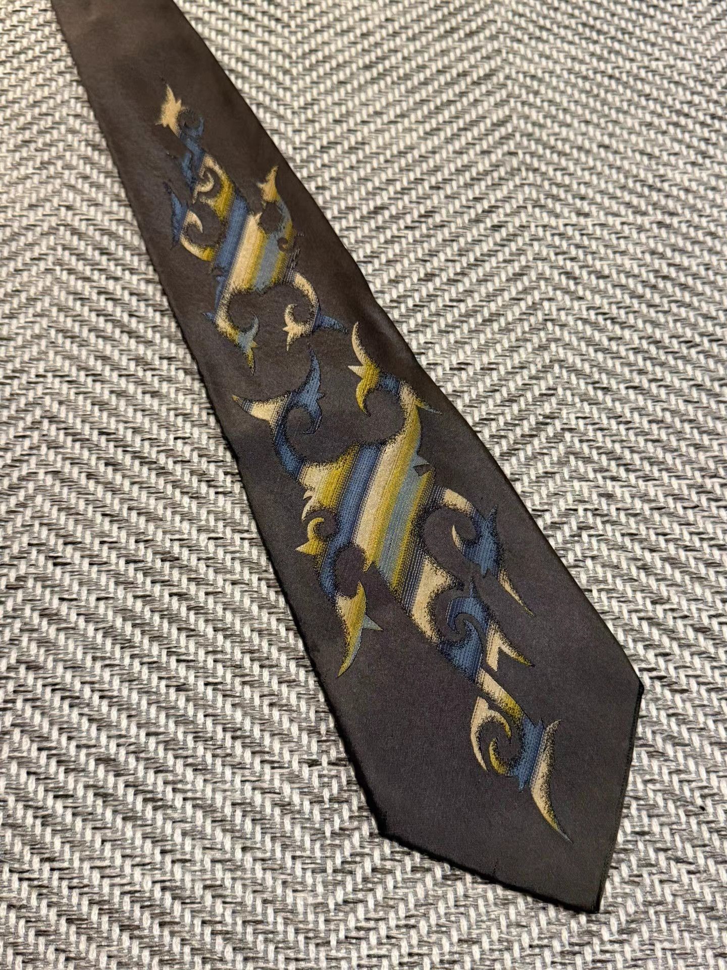 Jean Paul Gaultier Jean Paul Gaultier Gothic Letter Jacquard Tie K24 Size ONE SIZE - 2 Thumbnail