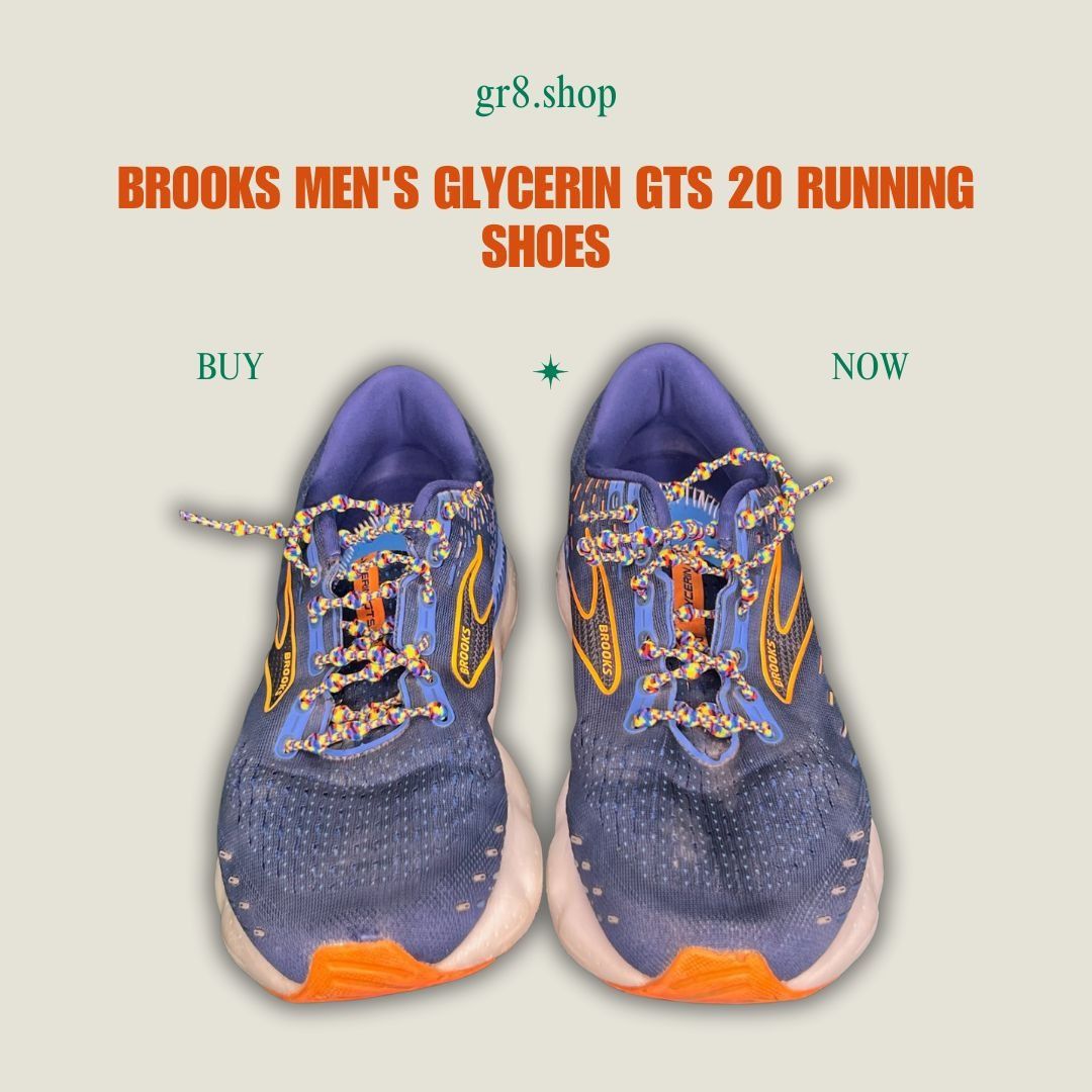 Brooks Brooks Mens Glycerin GTS 20 Running Shoes Size 9.5 Blue/Oran Size US 9.5 / EU 42-43 - 1 Thumbnail