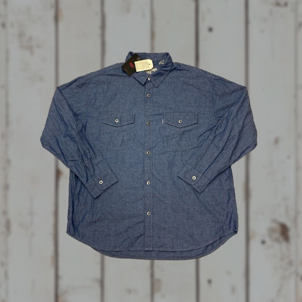 Levi's Levi's Silvertab Button Up Shirt Mens L Blue Western Cowboy Casual Denim Long Sleeve Button-Up Shirt Size US L / EU 52-54 / 3 - 1 Thumbnail