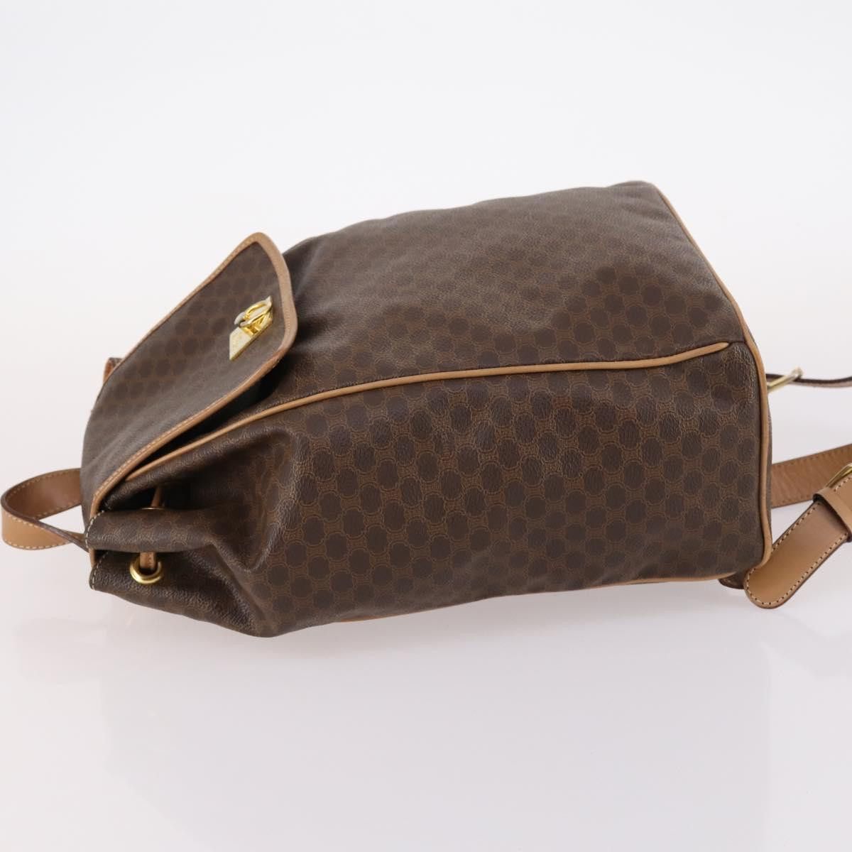Celine CELINE Macadam Canvas Backpack Pvc Leather Brown Gold Size ONE SIZE - 5 Thumbnail