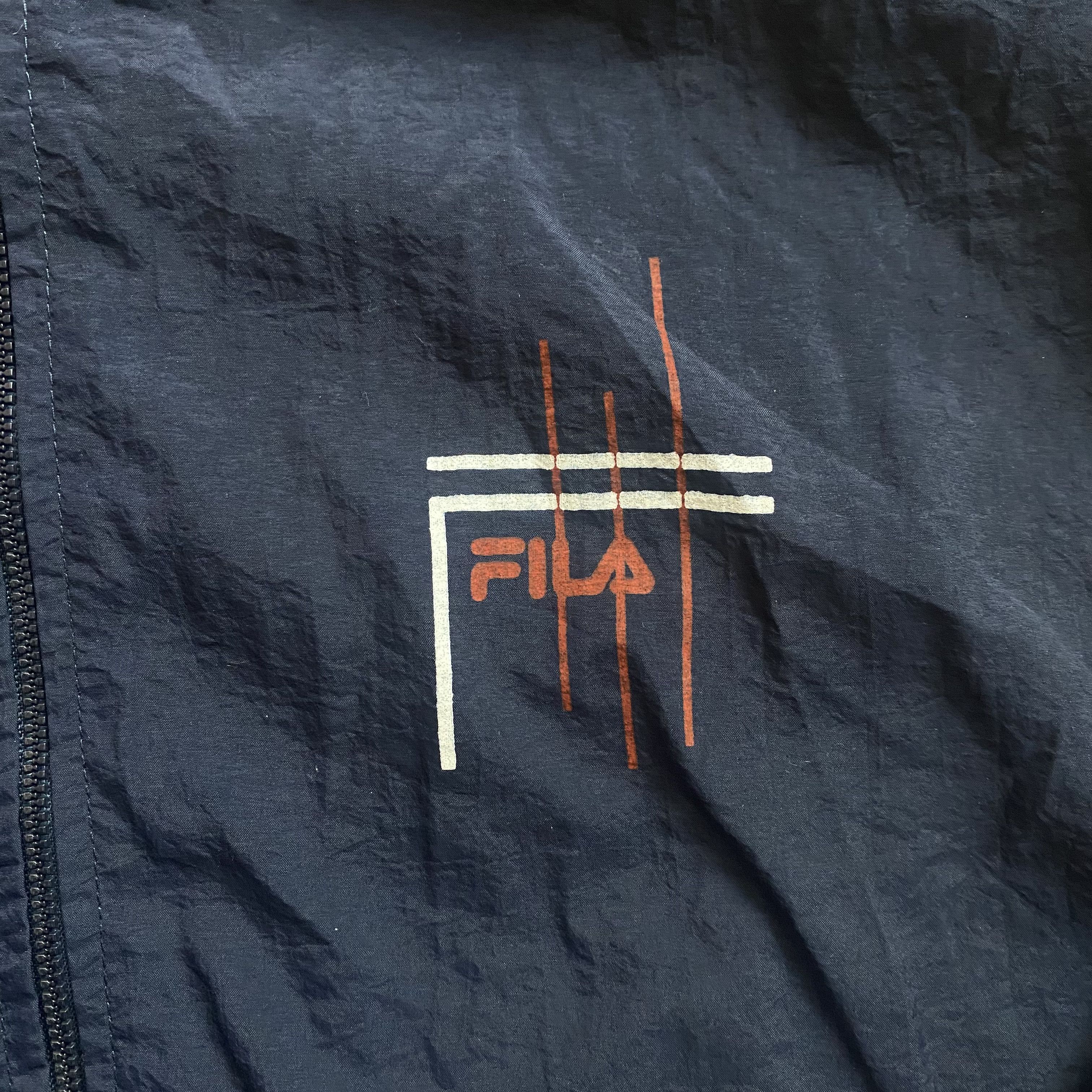 Fila Vintage Fila Windbreaker Bomber made in Italy Navy Nylon Size US M / EU 48-50 / 2 - 6 Thumbnail