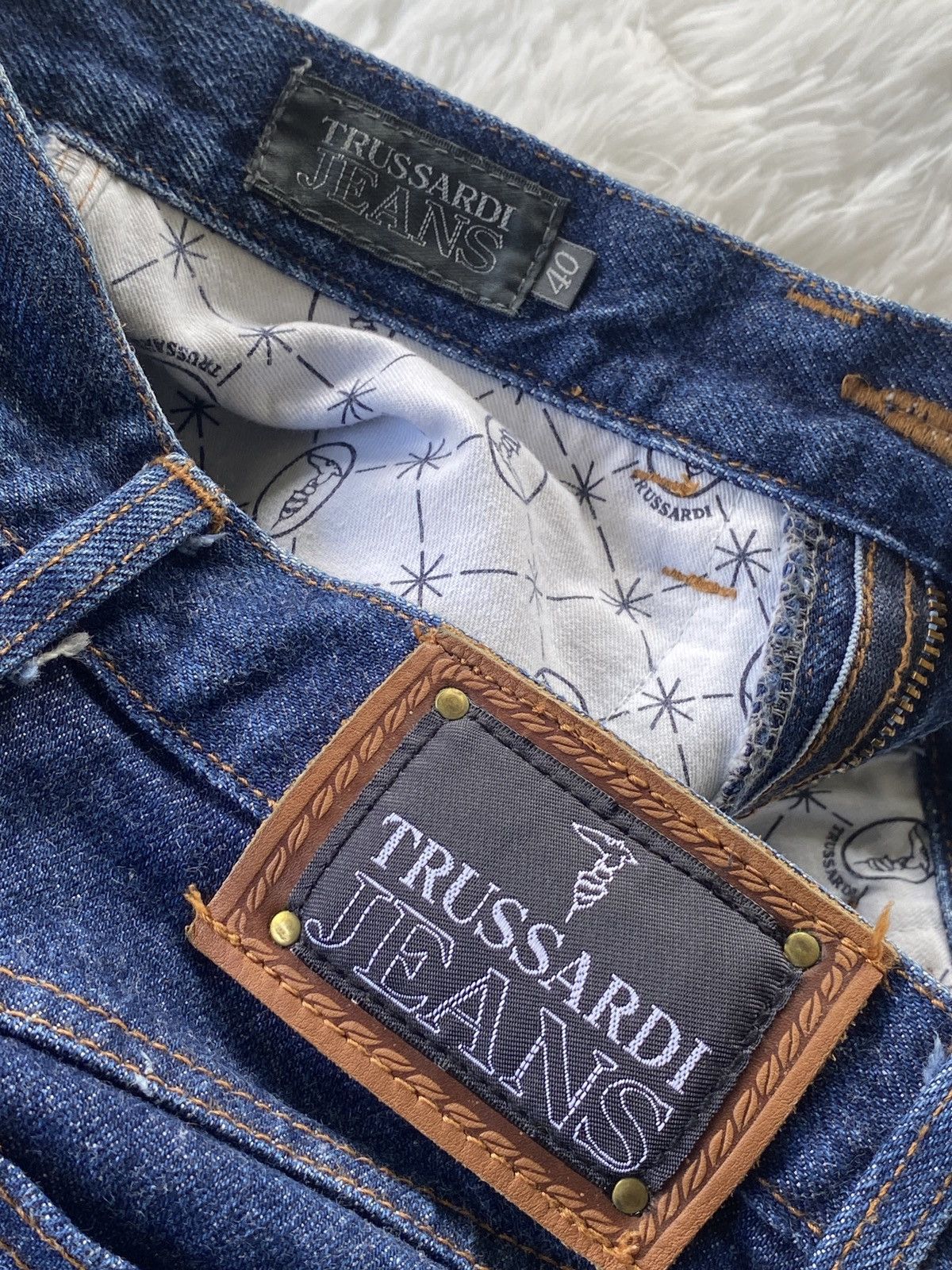 Trussardi 🔥VINTAGE Trussardi Jeans Indigo Blue Denim Jeans Size 26" / US 2 / IT 38 - 11 Thumbnail