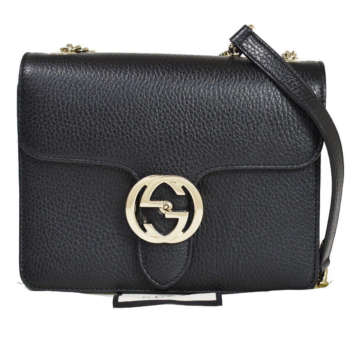 Gucci Interlocking G Black Leather Shoulder Bag (Pre-Owned) Size ONE SIZE - 1 Thumbnail