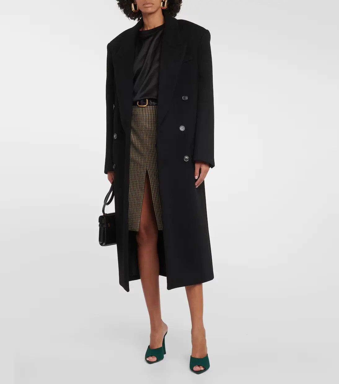 Saint Laurent Paris o1s1wg110225 766829 Suite Crepe De Chine Mules in Dark Green Size US 10.5 / IT 40.5 - 2 Thumbnail