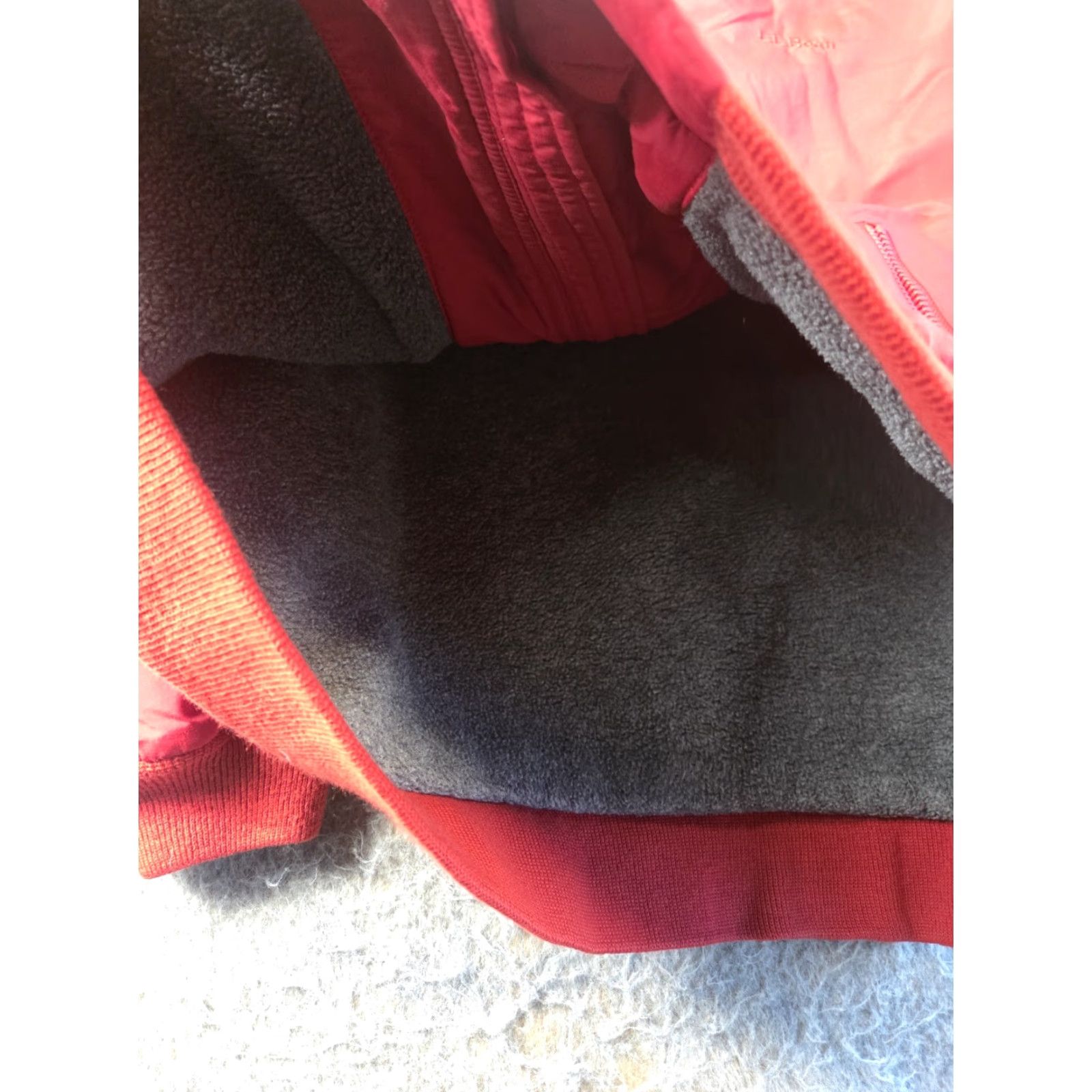 Vintage VINTAGE L.L. Bean Windbreaker Jacket Regular Men Red 90s Zip Lined Nylon Fleece Mid-Length Size US L / EU 52-54 / 3 - 6 Thumbnail