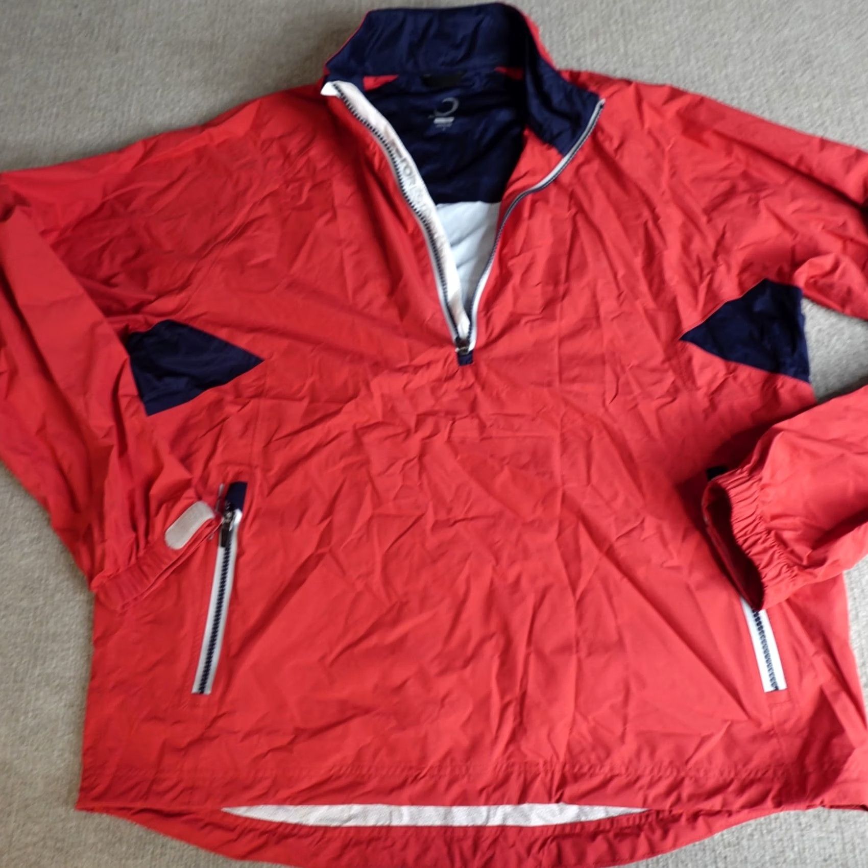 Vintage Zero Restriction Mens Jacket L Red 1/4 Zip Tour Series Waterproof Windbreaker Size US L / EU 52-54 / 3 - 2 Thumbnail