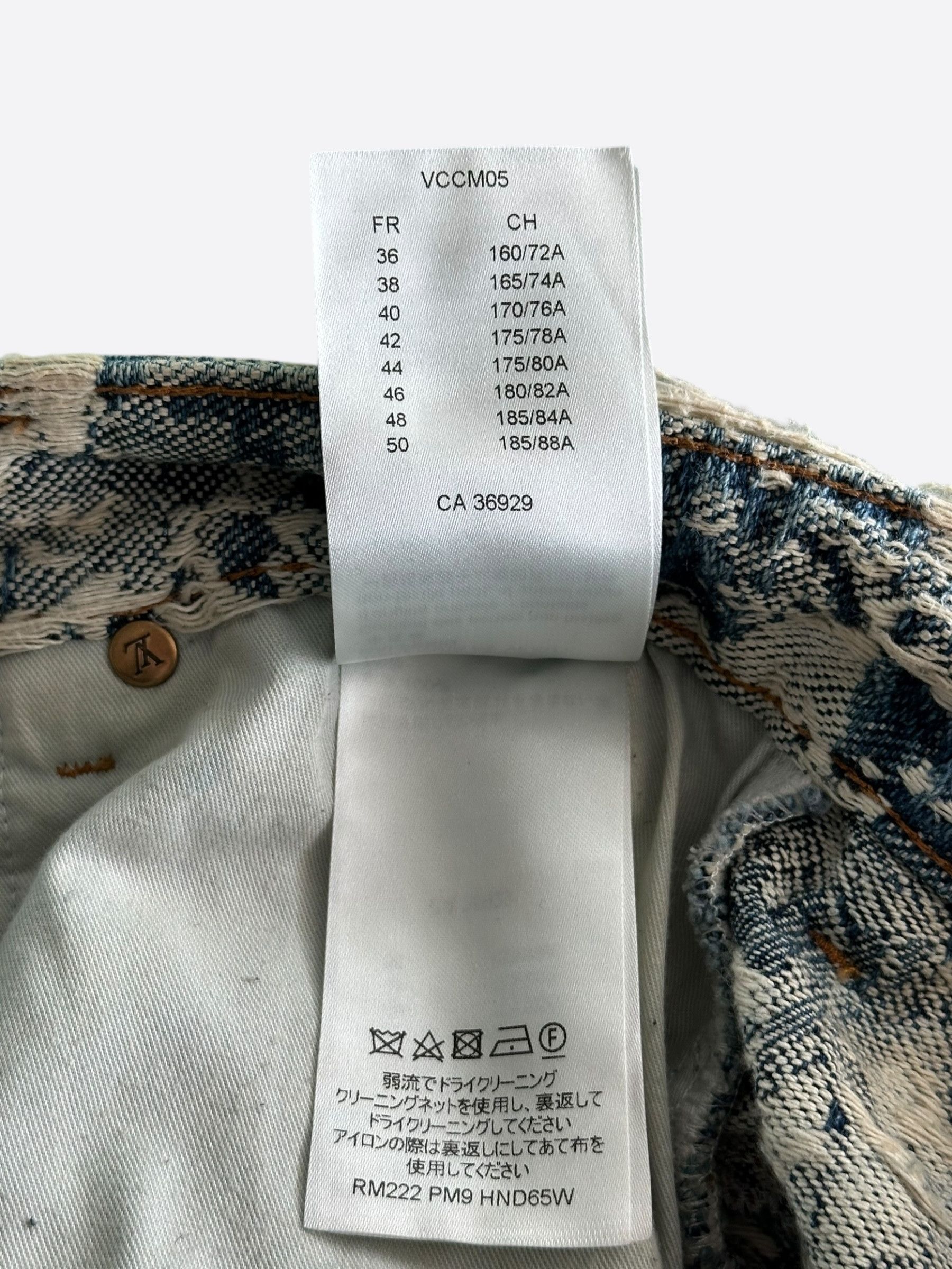 Louis Vuitton Blue & White Floral Distressed Carpenter Shorts Size US 28 / EU 44 - 6 Thumbnail
