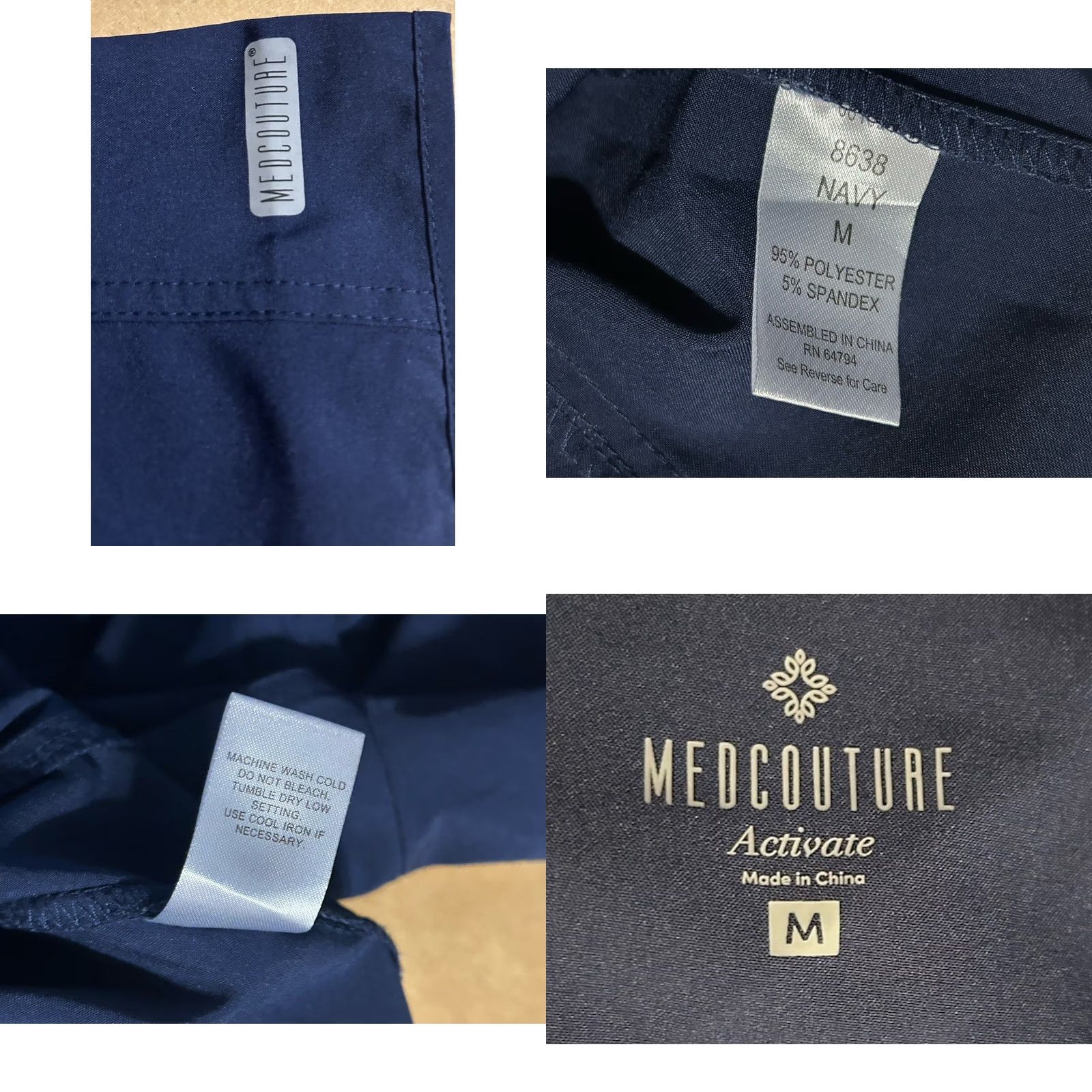 Vintage Med Couture Scrubs Top Navy Blue Long Sleeve Full Zip Pockets Women M Size M / US 6-8 / IT 42-44 - 8 Thumbnail