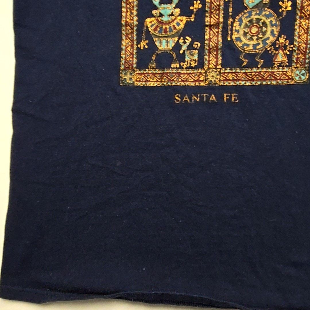 Tultex Vintage Santa Fe Graphic Tee Tribal Print Blue L Shirt 90s Size US L / EU 52-54 / 3 - 6 Thumbnail